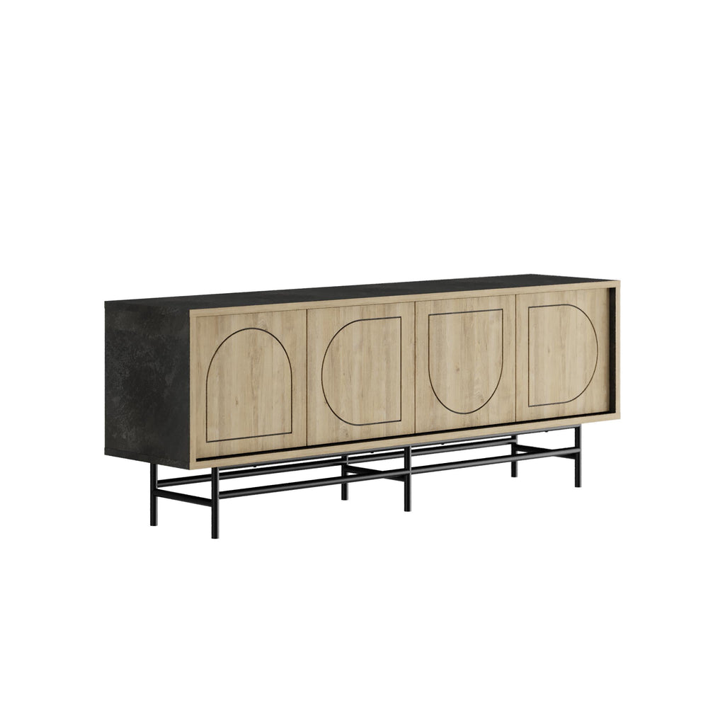 149 cm TV Stand – Oak & Moss Effect