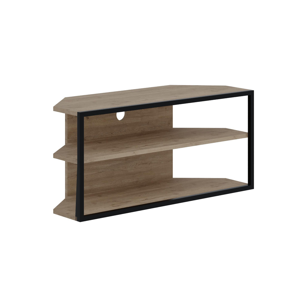 Corner TV Stand – Compact Corner Unit for TVs with Storage Shelves for Living Rooms or Flats