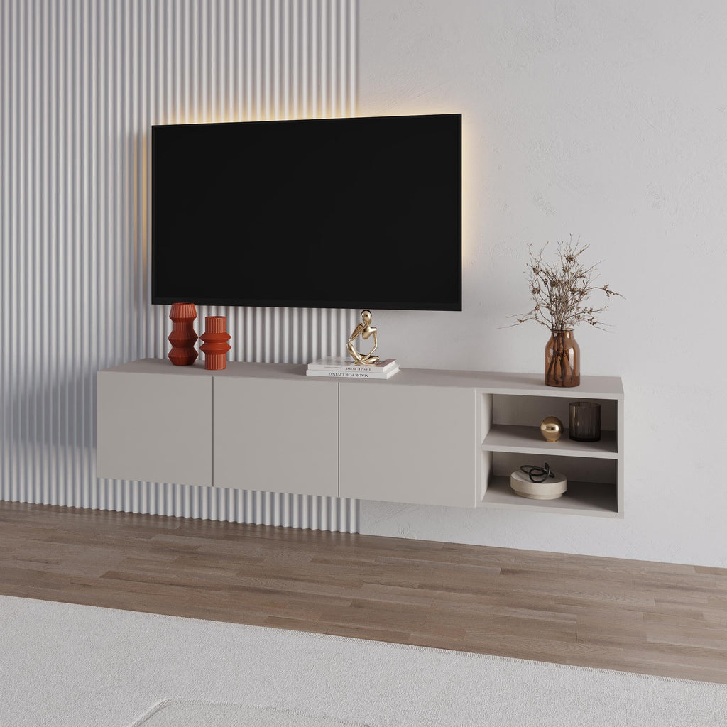 Conrad TV Unit – 180 cm – 3 Soft Close Doors Wall Mounted Entertainment Centre