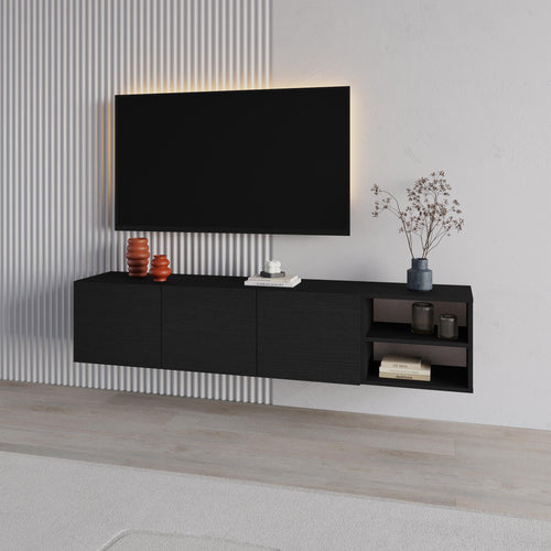 Conrad TV Unit – 180 cm – 3 Soft Close Doors Wall Mounted Entertainment Centre
