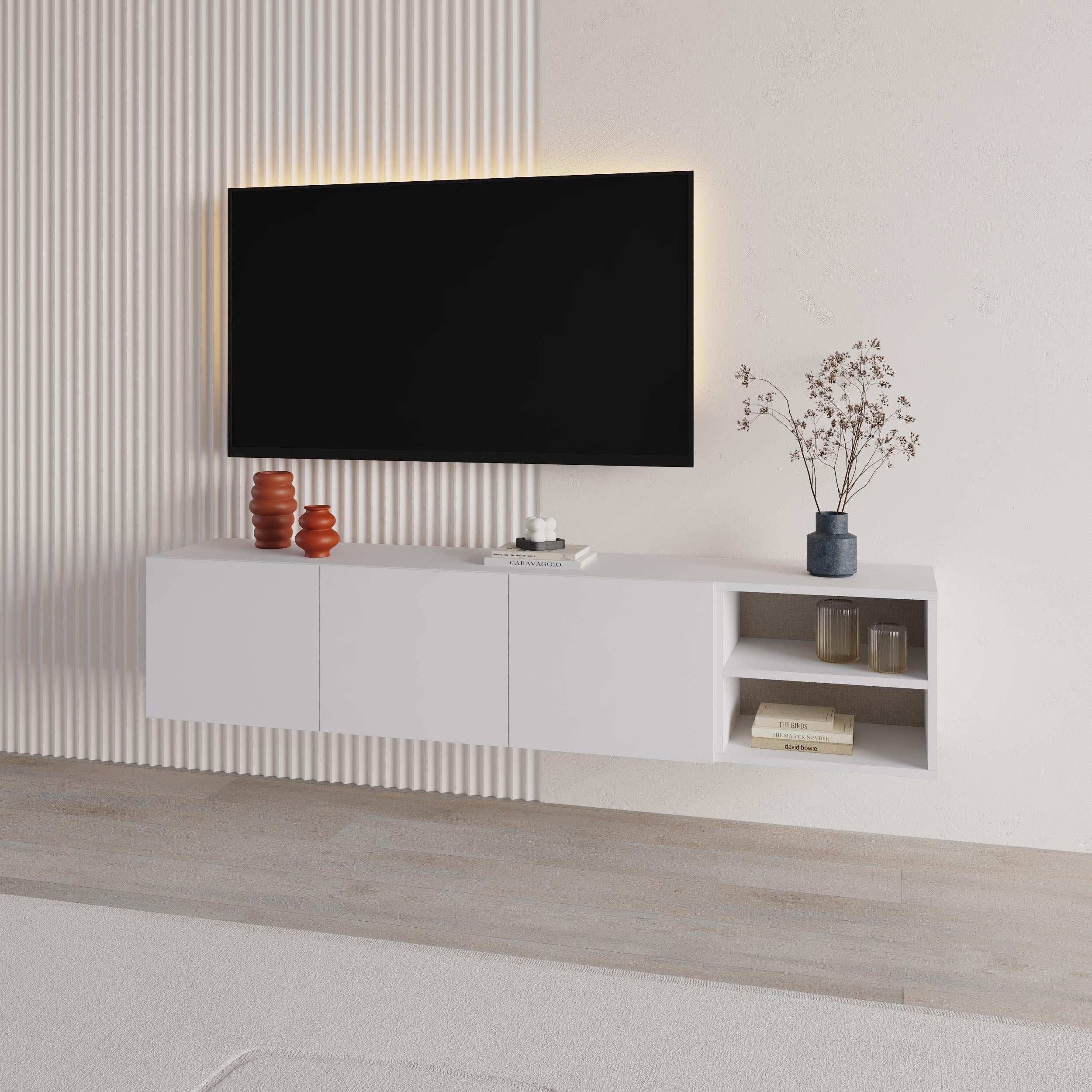 Conrad TV Unit – 180 cm – 3 Soft Close Doors Wall Mounted Entertainment Centre