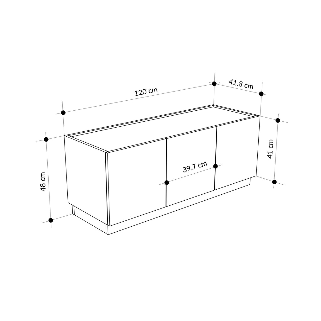 120cm TV Stand – Oak & Travertine Effect