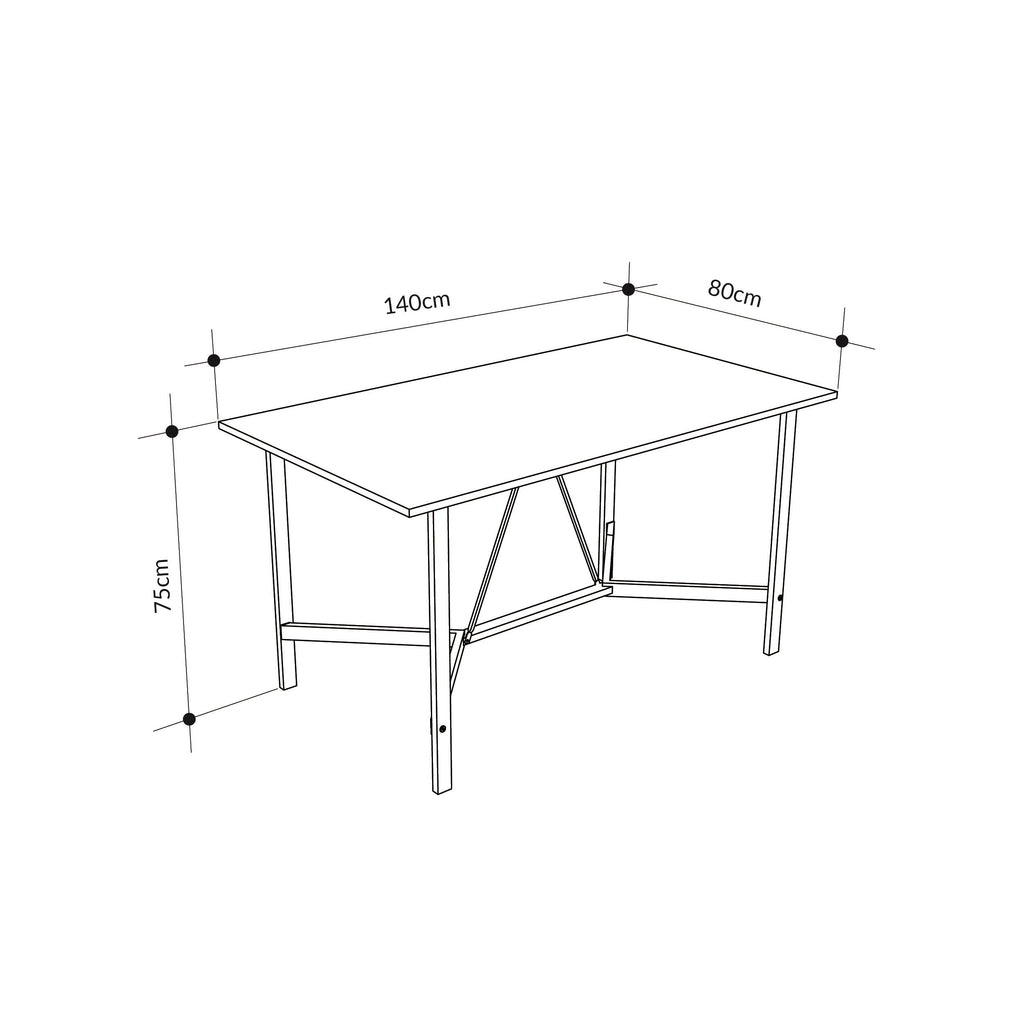 Dalma 140cm Dining Table – Sapphire Oak