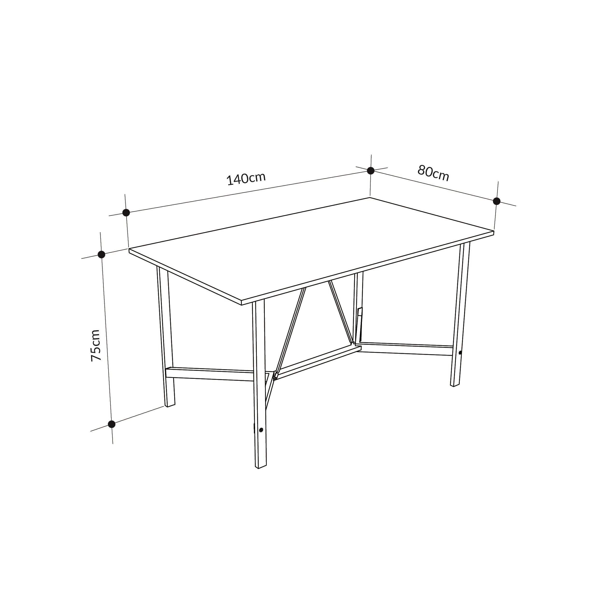 Dalma 140cm Dining Table – Sapphire Oak