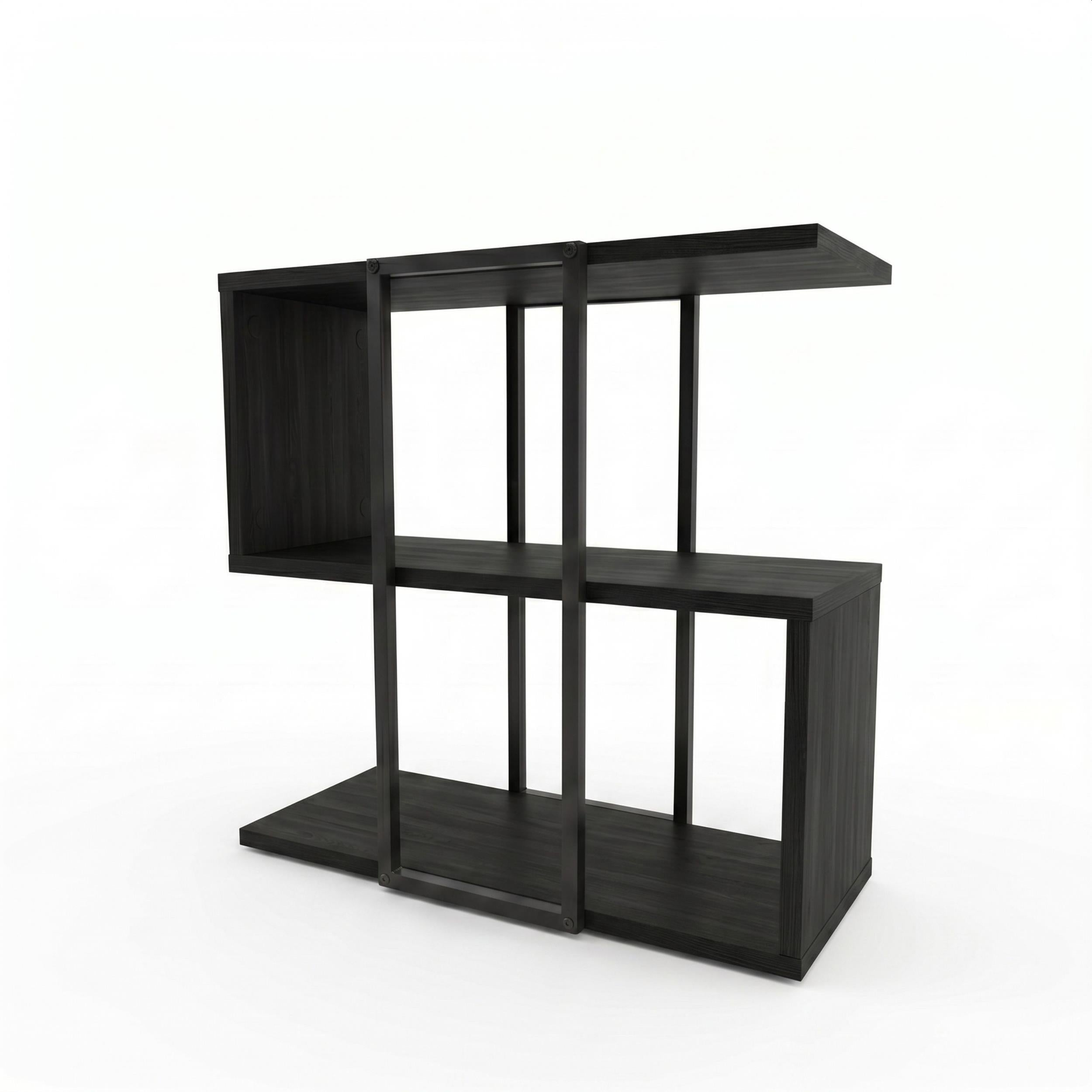 Stepped Side Table with Open Shelves – Living Room End Table