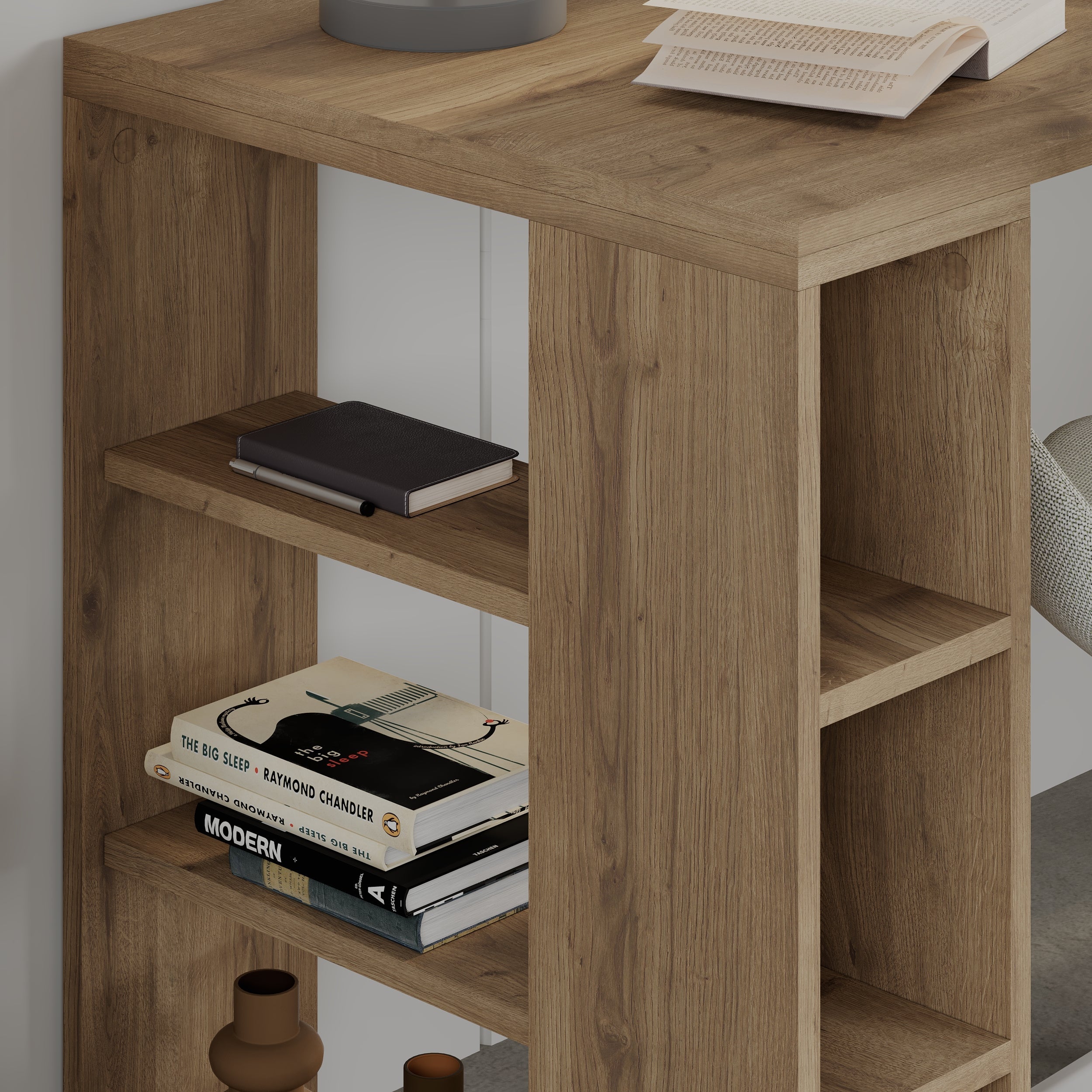 Colmar Modern Desk With Bookshelf Legs Width 140cm