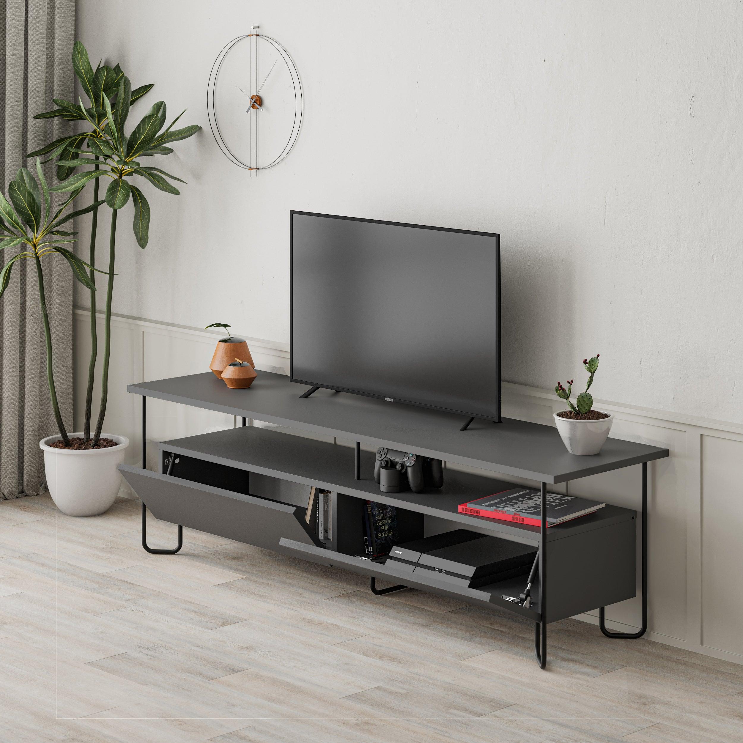 Modern Tv Unit With Storage Cabinet 150cm