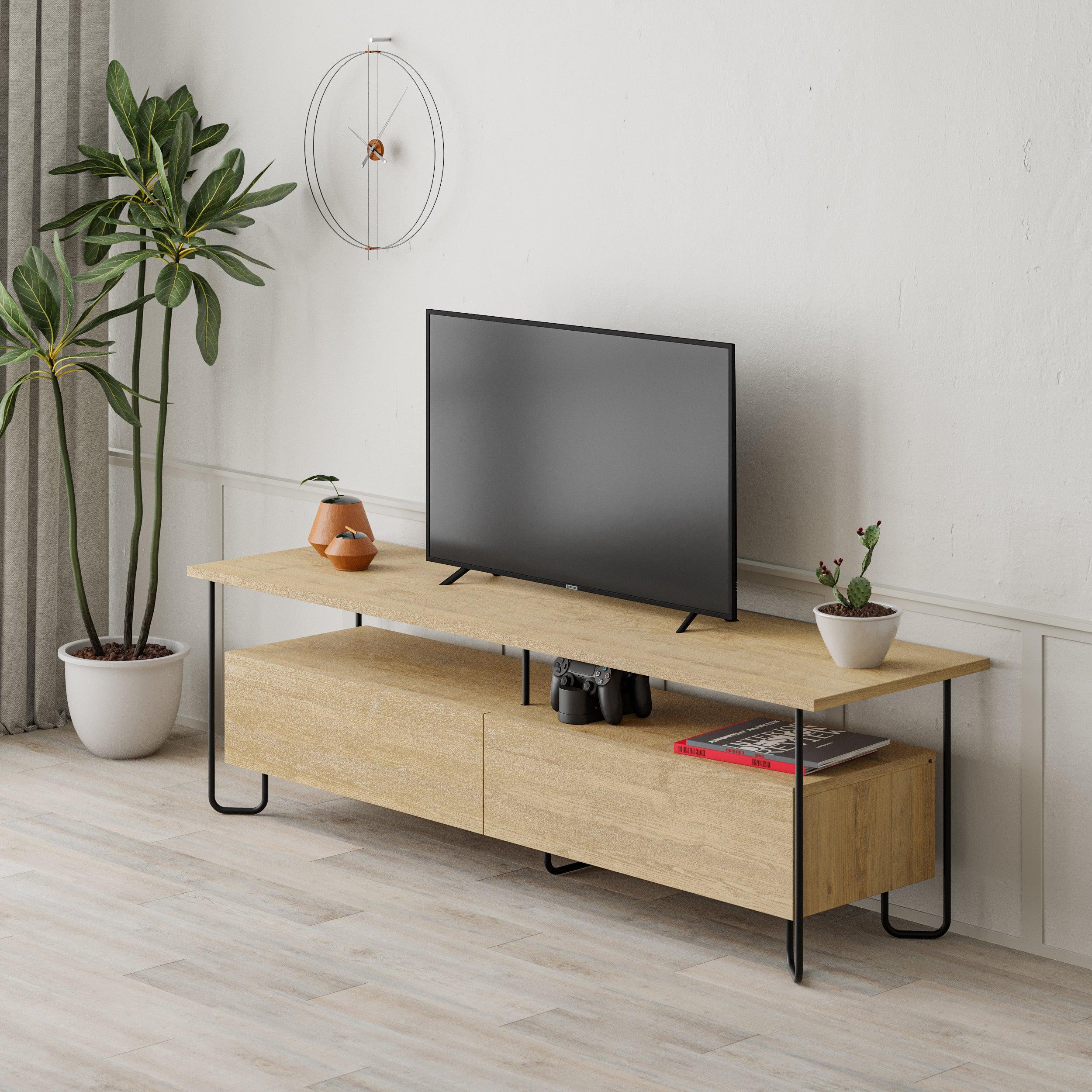 Modern Tv Unit With Storage Cabinet 150cm