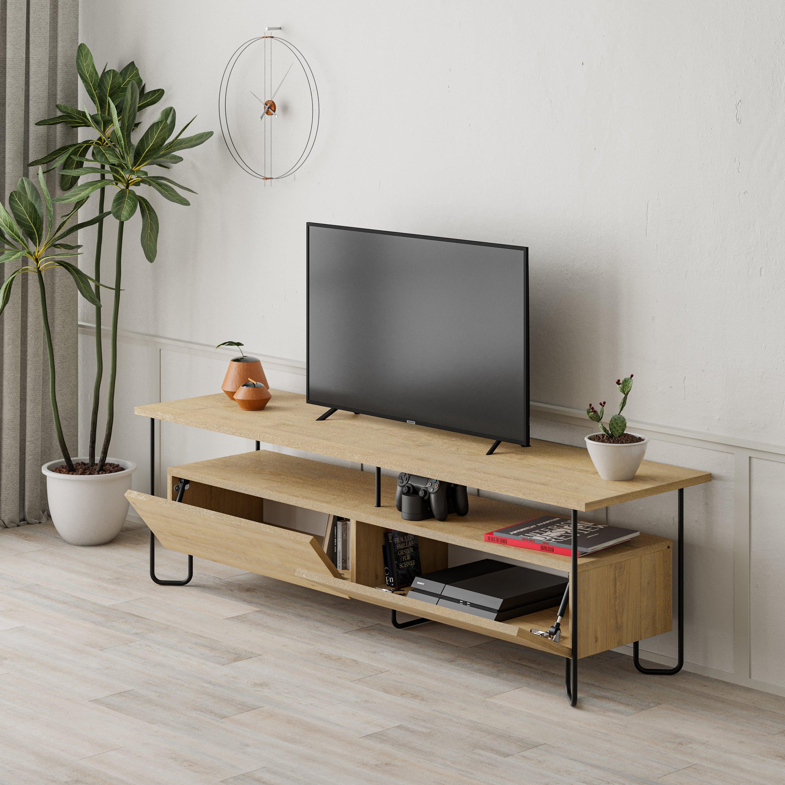 Modern Tv Unit With Storage Cabinet 150cm