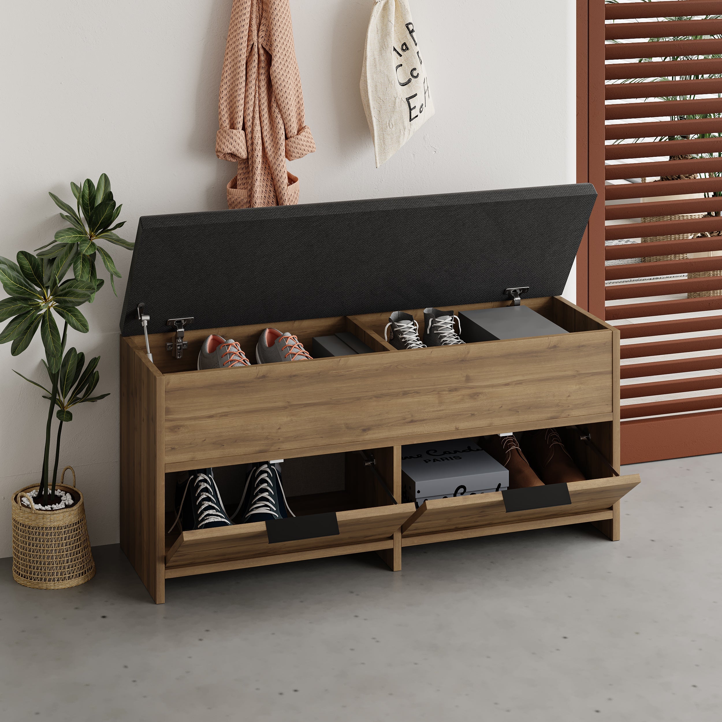 Modern Shoe Storage Bench