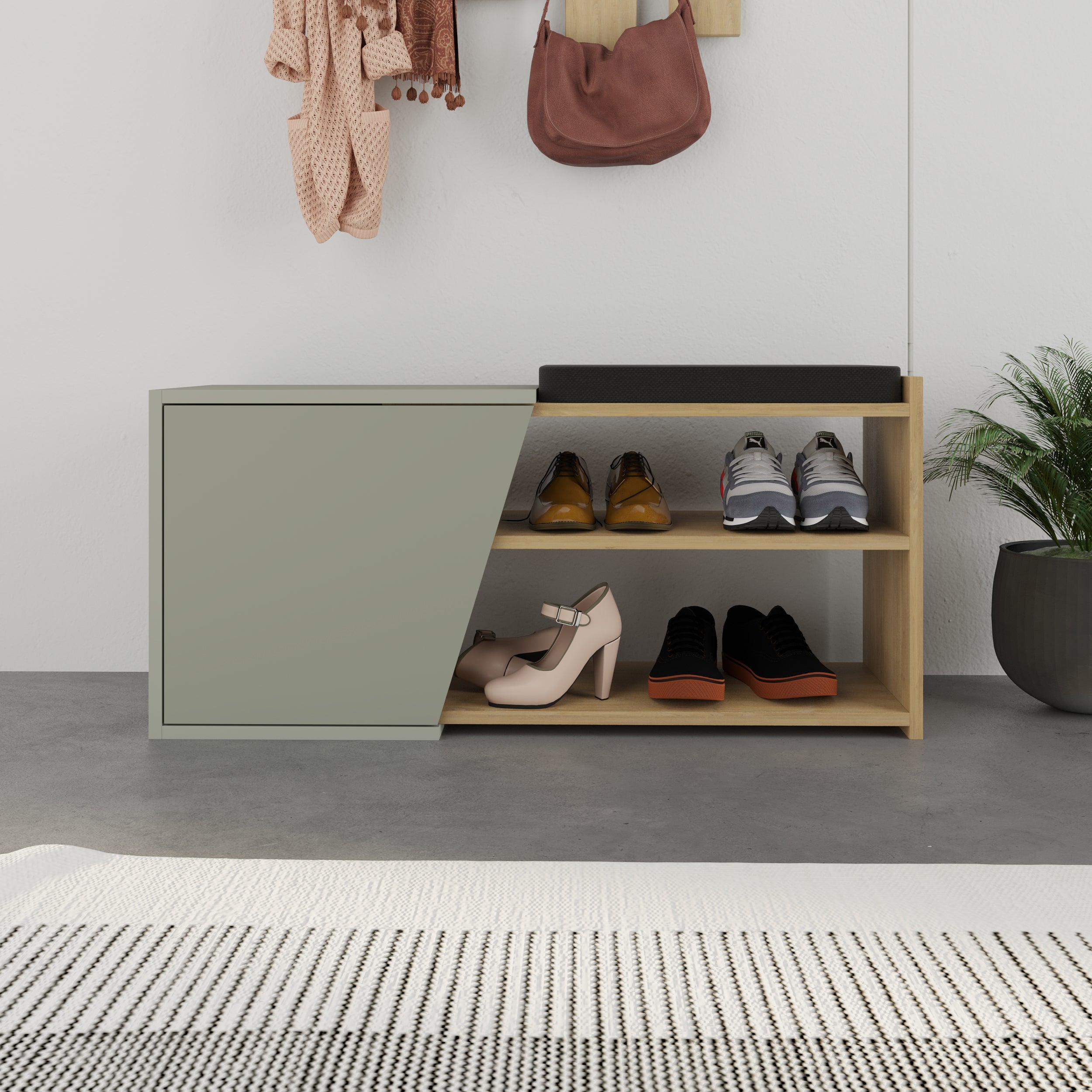 Shoe Storage With Bench Width 104 cm