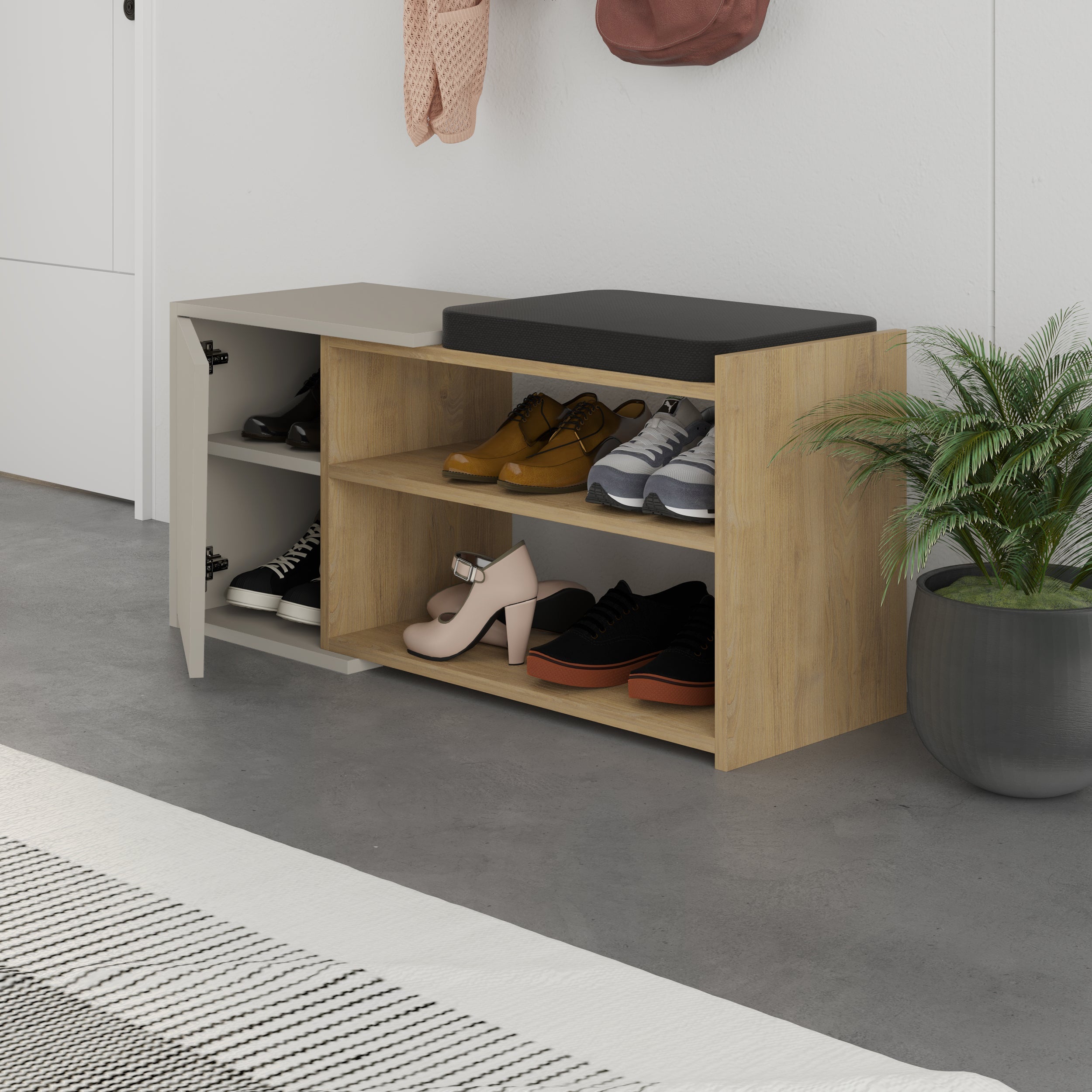 Shoe Storage With Bench Width 104 cm