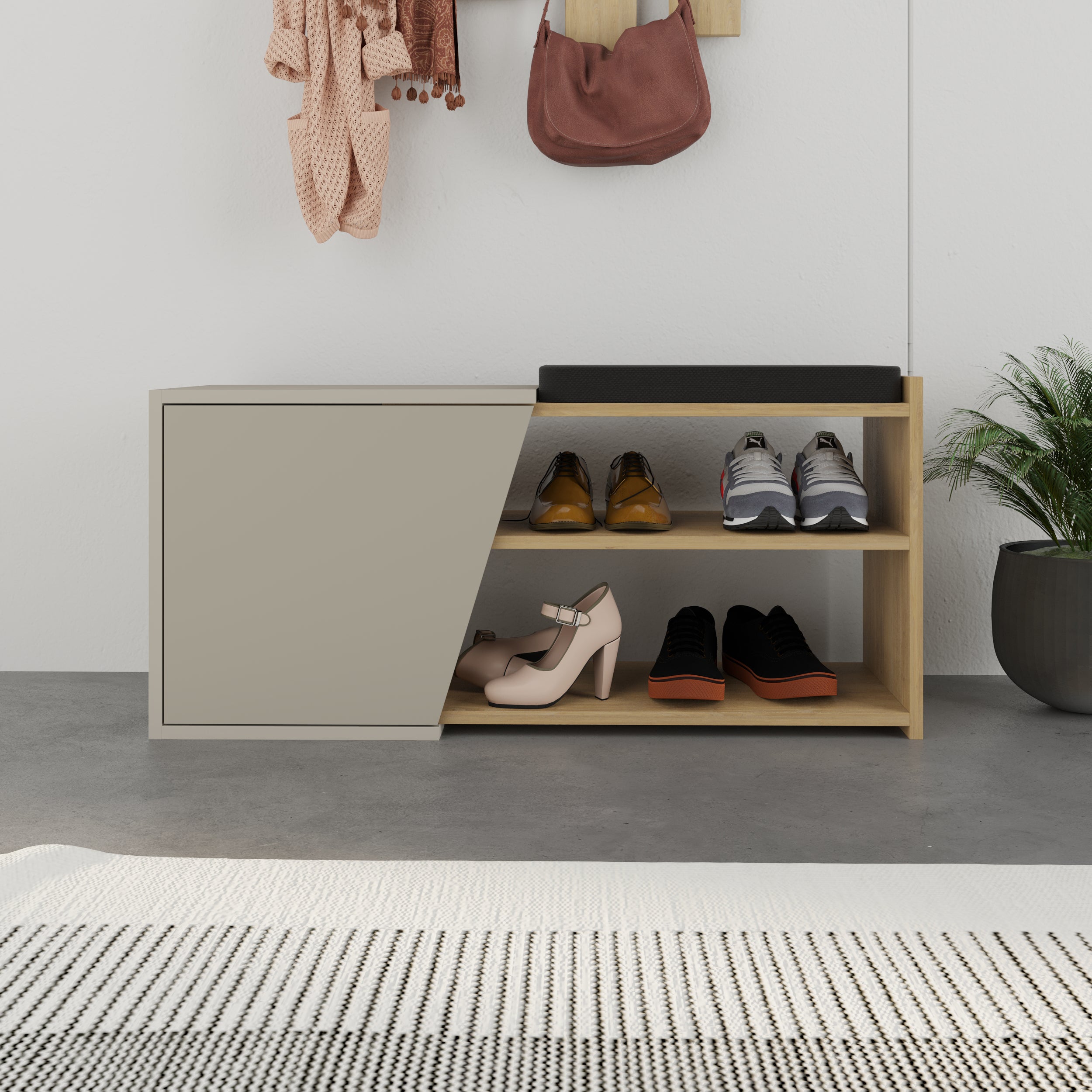 Shoe Storage With Bench Width 104 cm