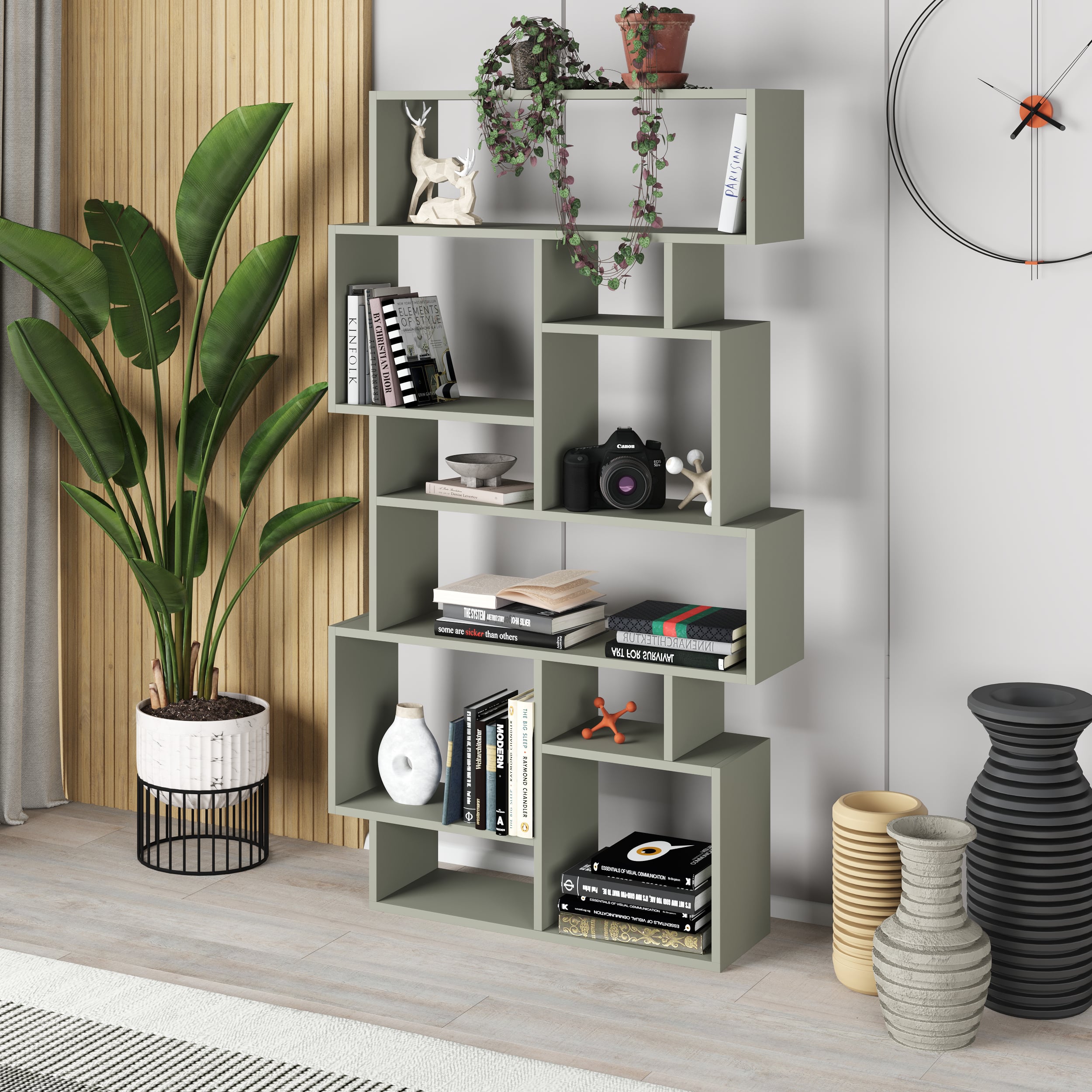 Modern Bookcase Display Unit Tall 168.5cm