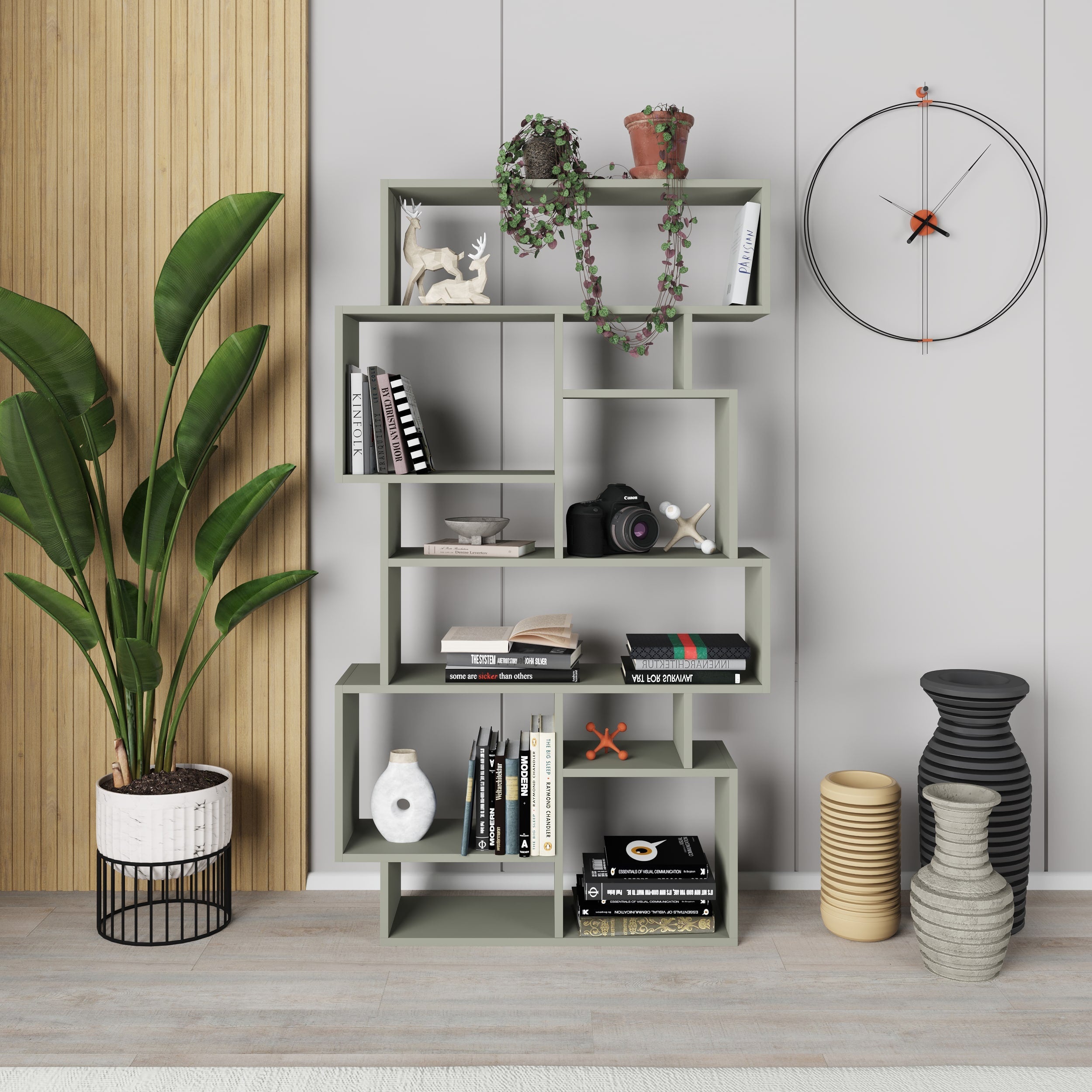 Modern Bookcase Display Unit Tall 168.5cm