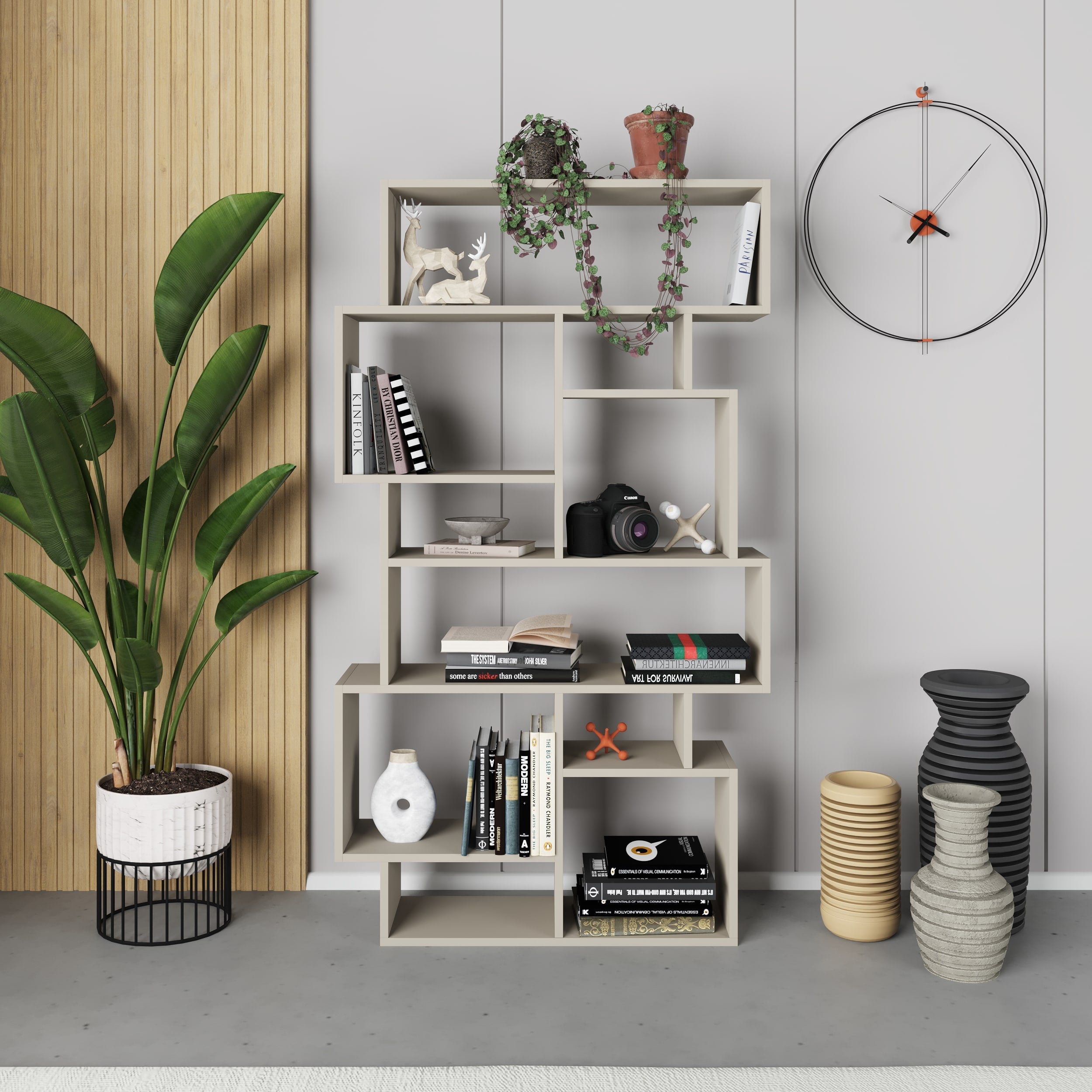Modern Bookcase Display Unit Tall 168.5cm