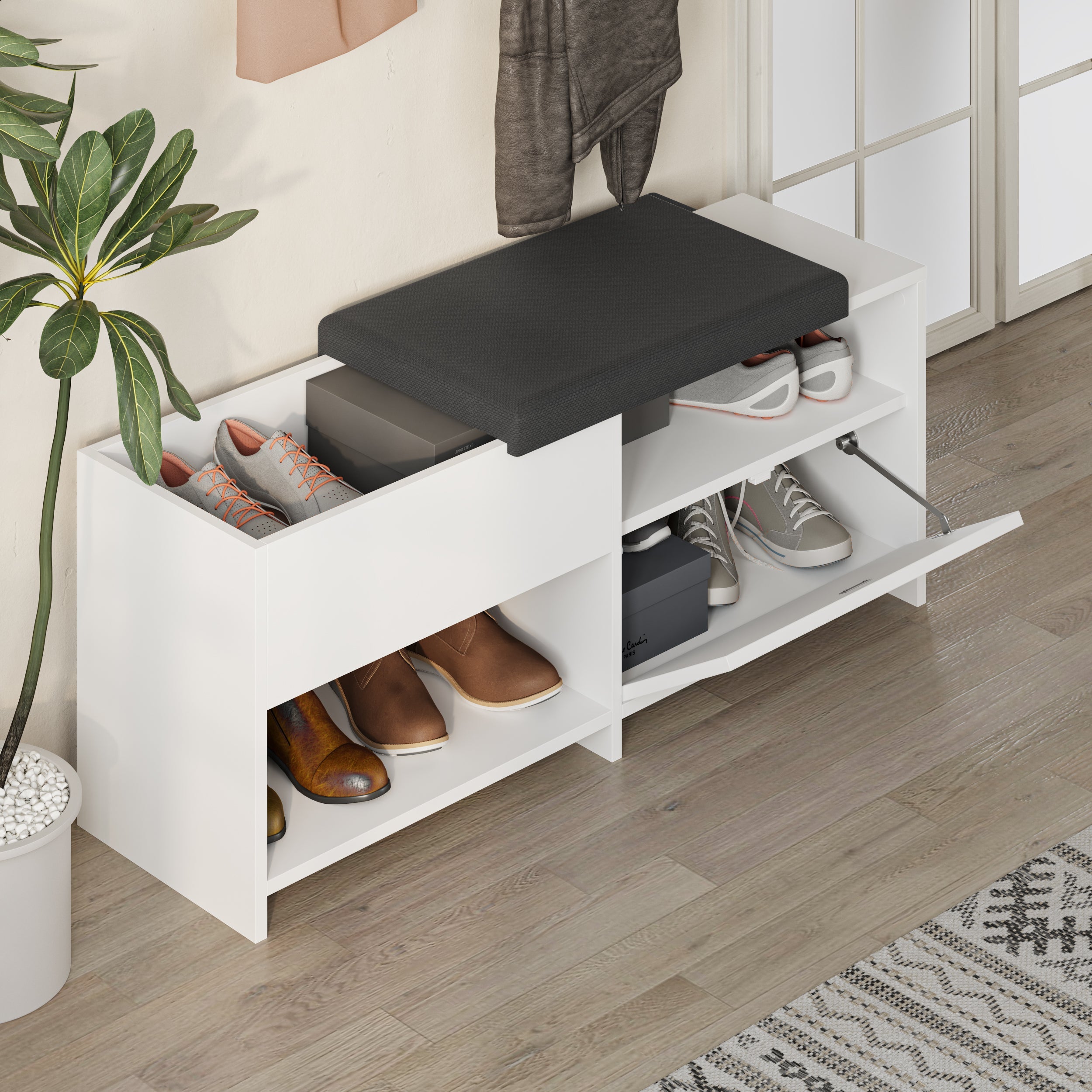 Shoe Bench – Modern Hallway Bench with Storage