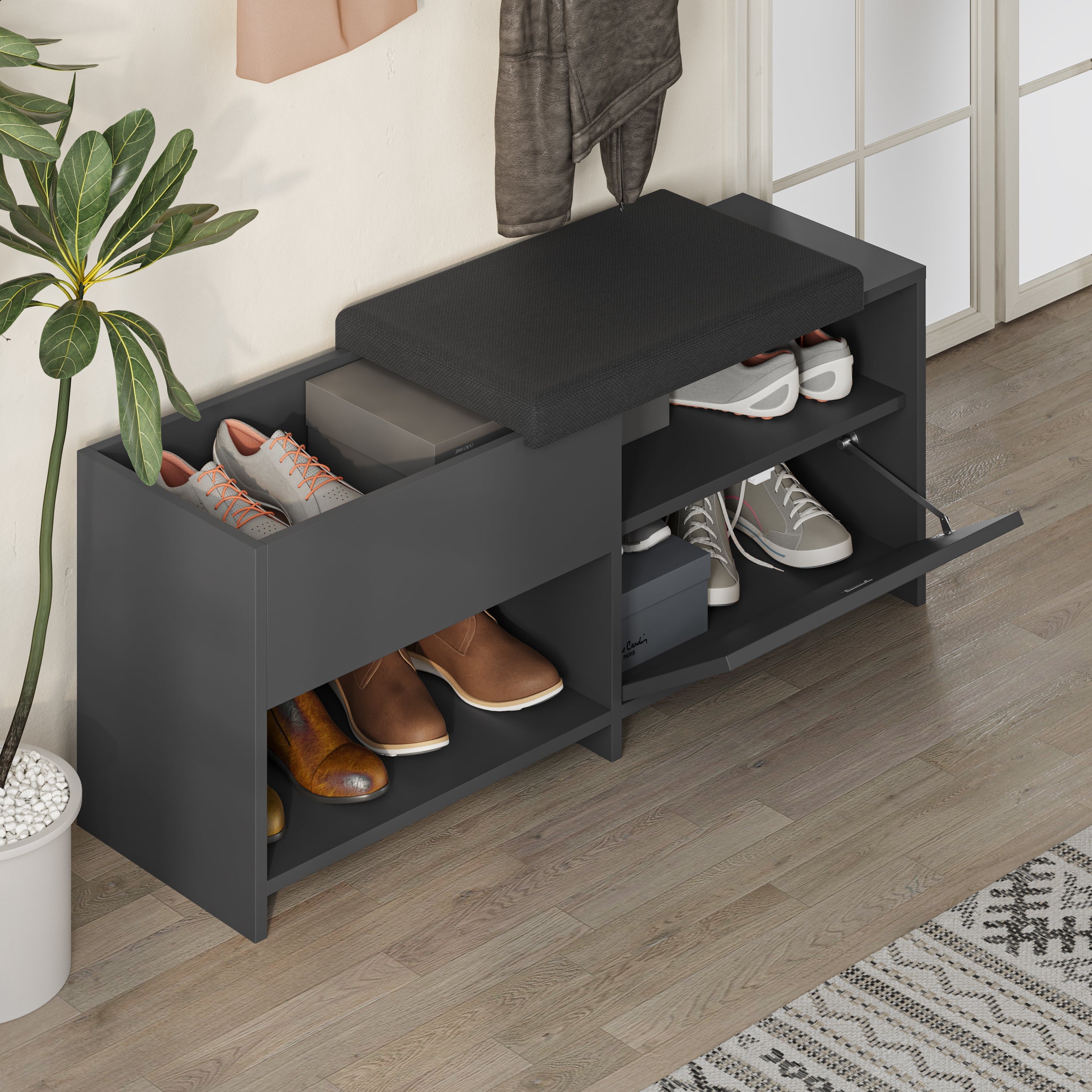 Shoe Bench – Modern Hallway Bench with Storage