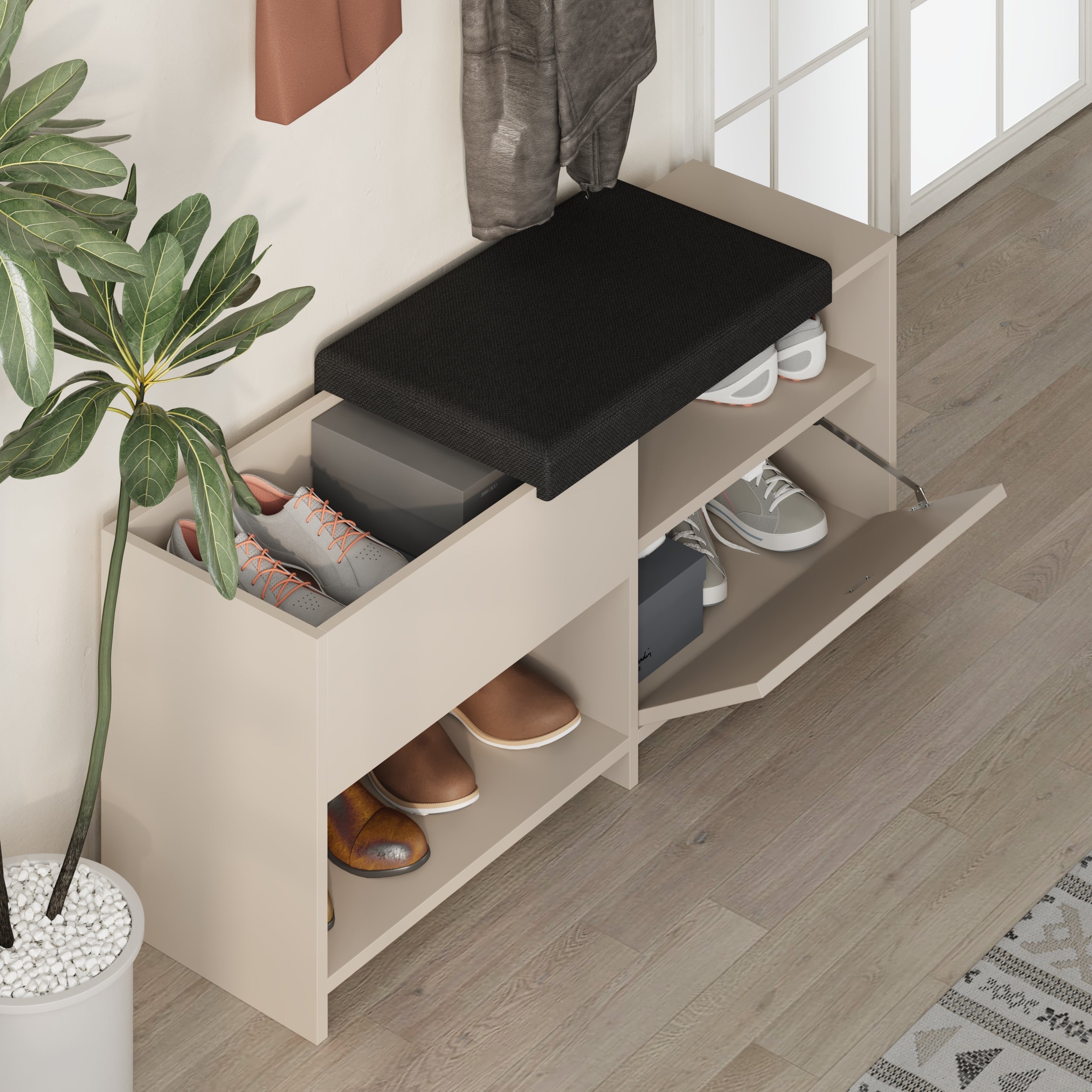 Shoe Bench – Modern Hallway Bench with Storage