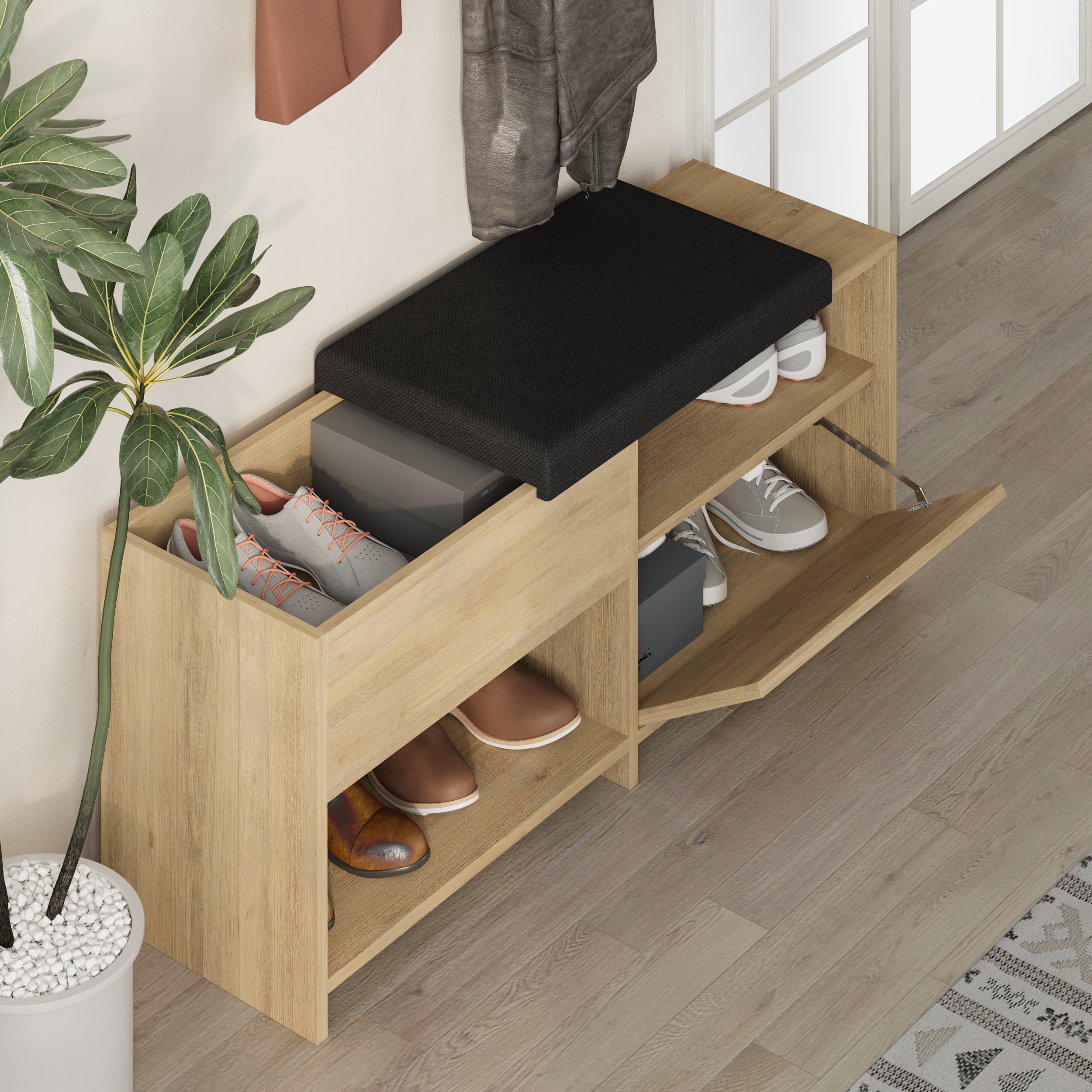 Shoe Bench – Modern Hallway Bench with Storage