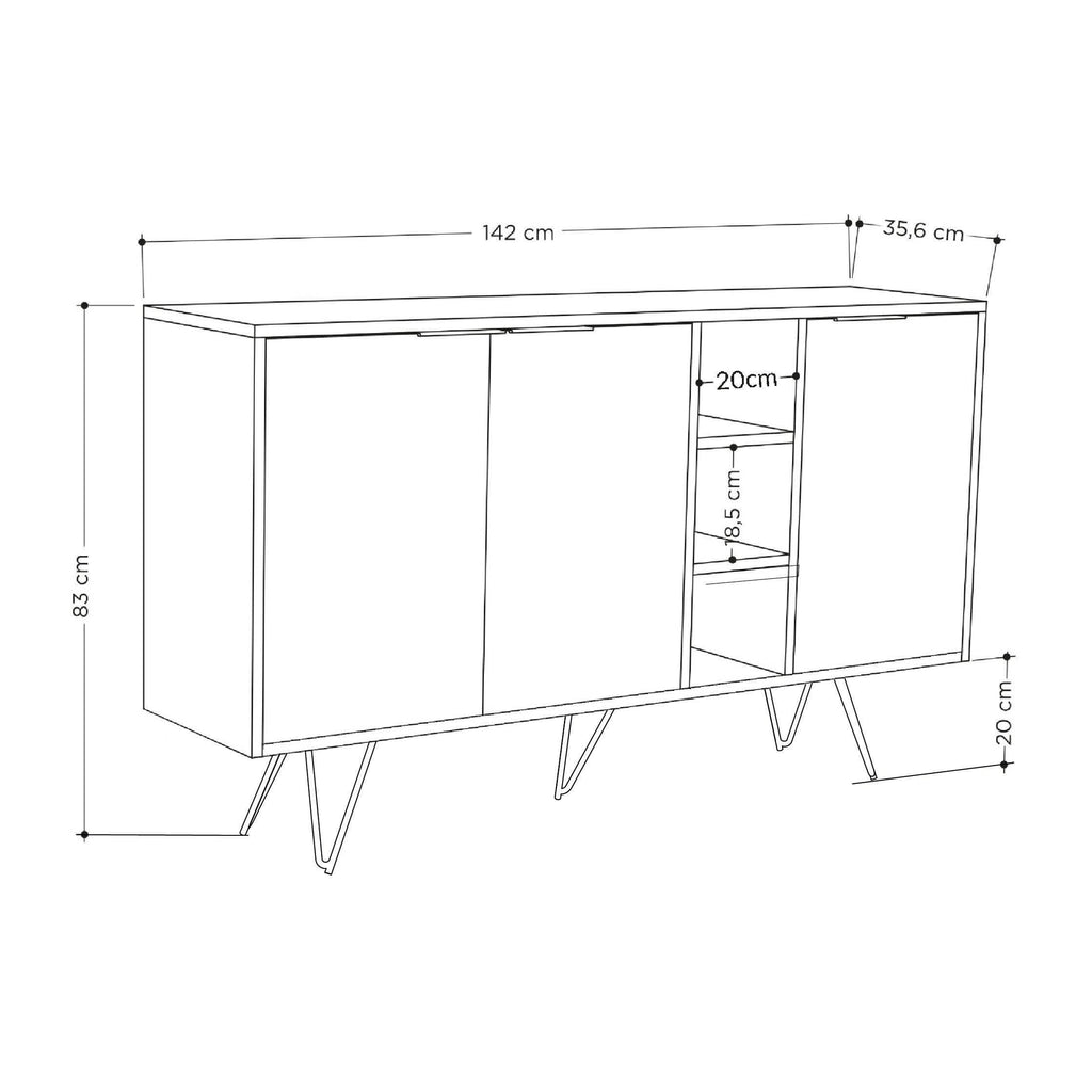 Clara Console Modern Sideboard Display - 142cm