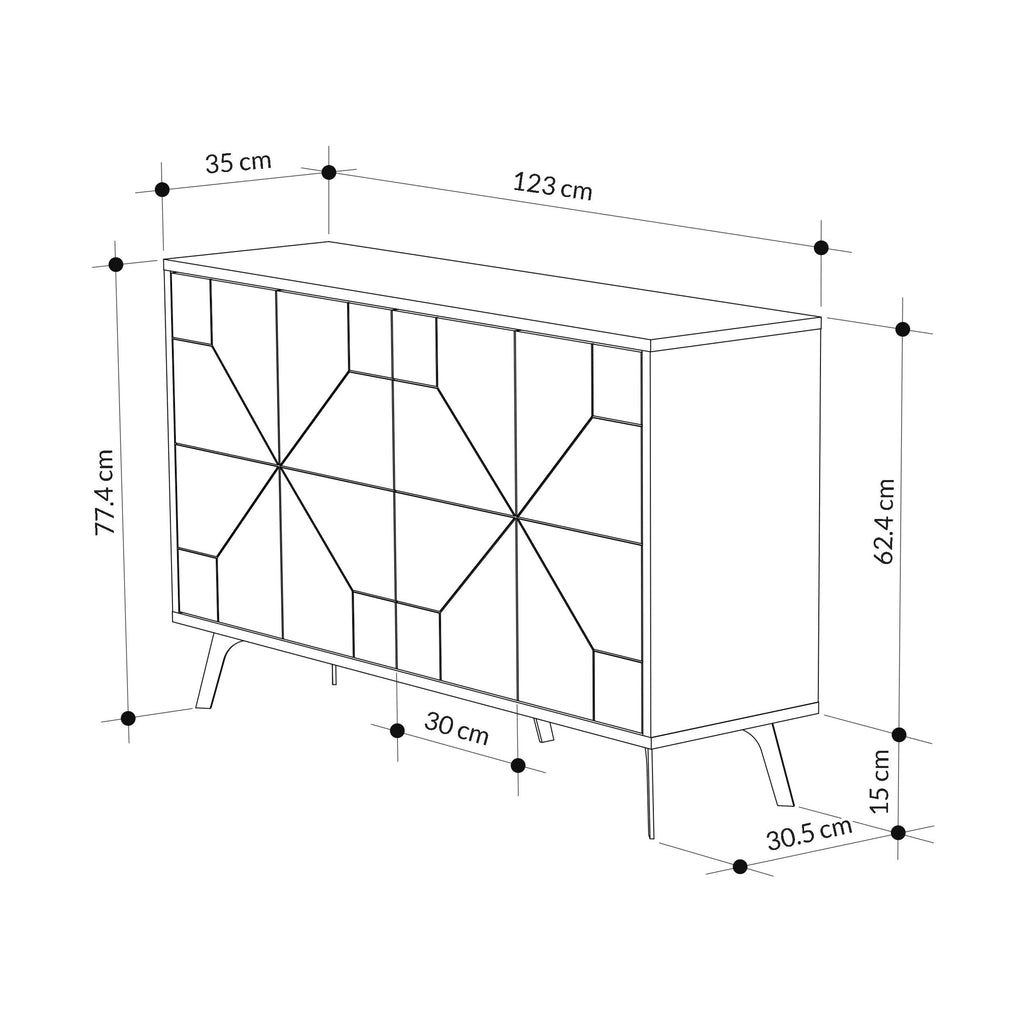 Dune Console Sideboard Display Unit 123cm
