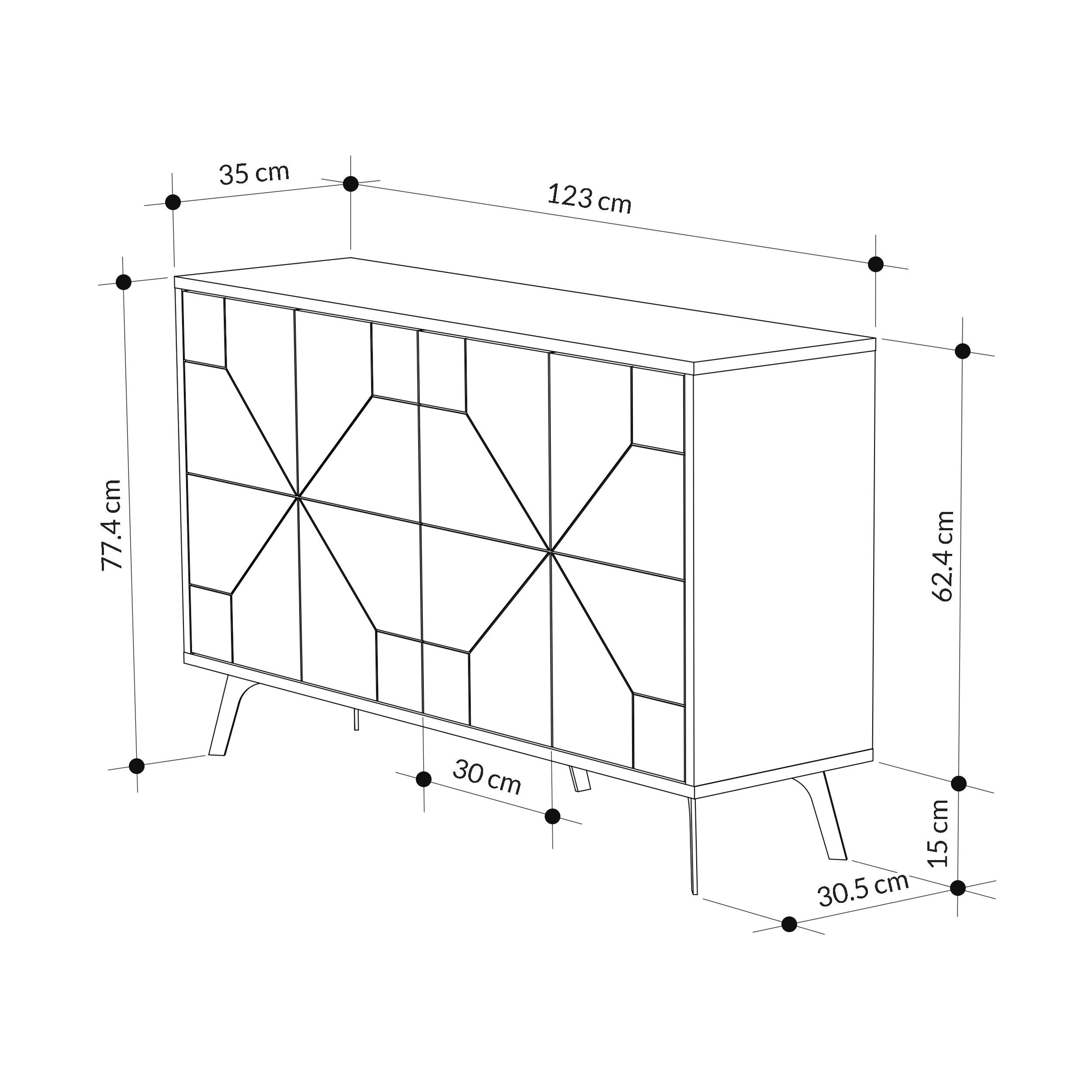 Dune Console Sideboard Display Unit 123cm