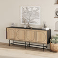 Modern Sideboard Console Unit - Silky Black and Oak