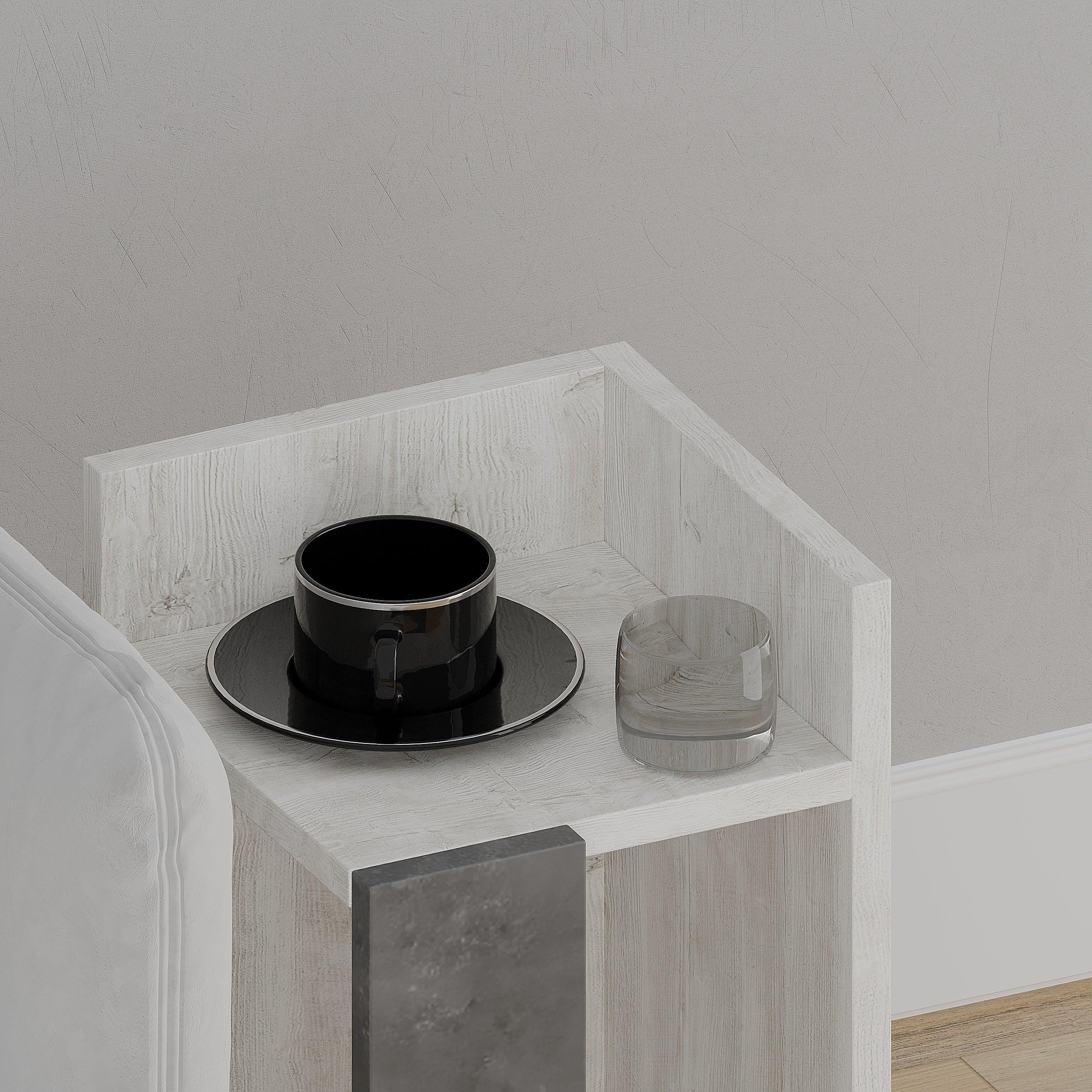 Modern Bedside Table Right Module 25cm Narrow