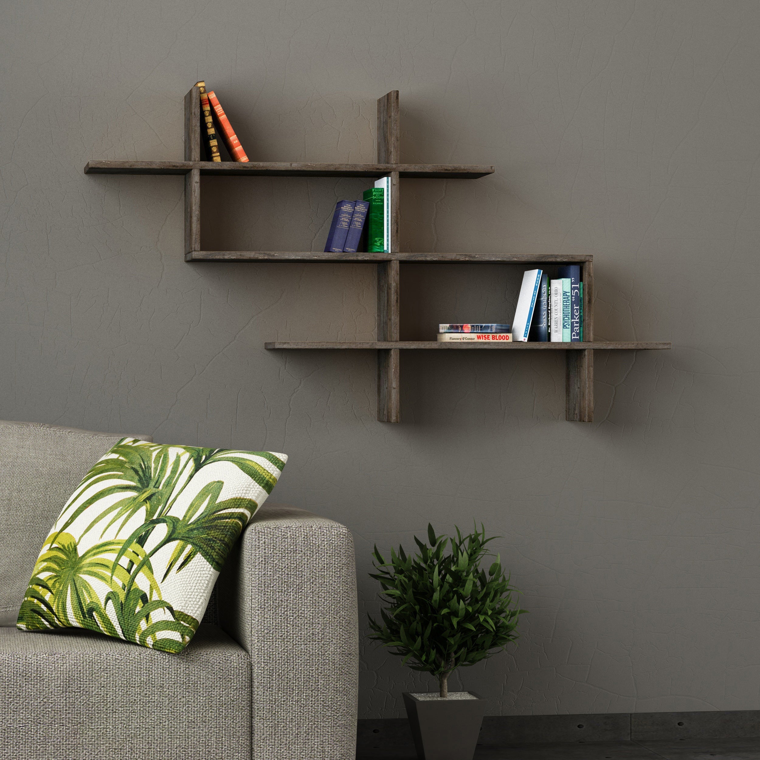 Wall Mounted Modern Bookcase Display Unit W 150cm