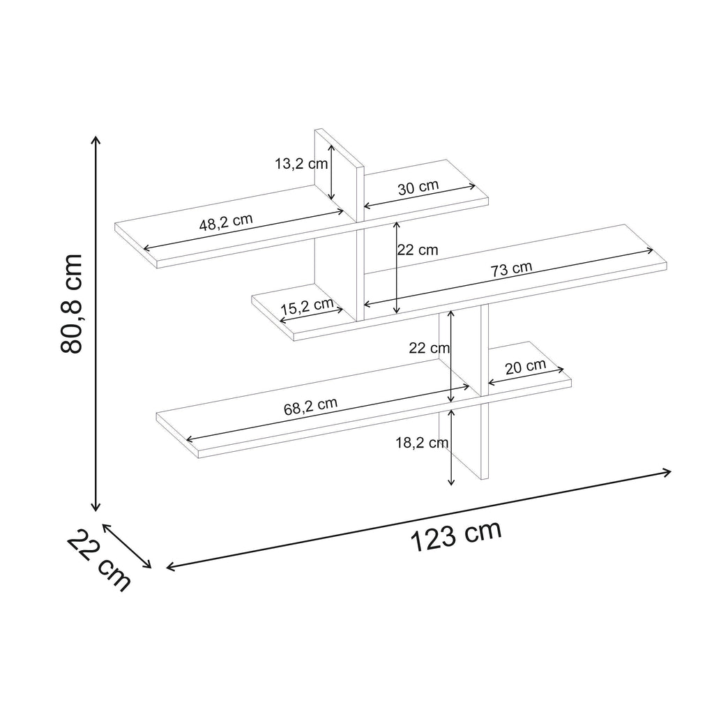 Modern Floating Shelf Tall 80.5cm