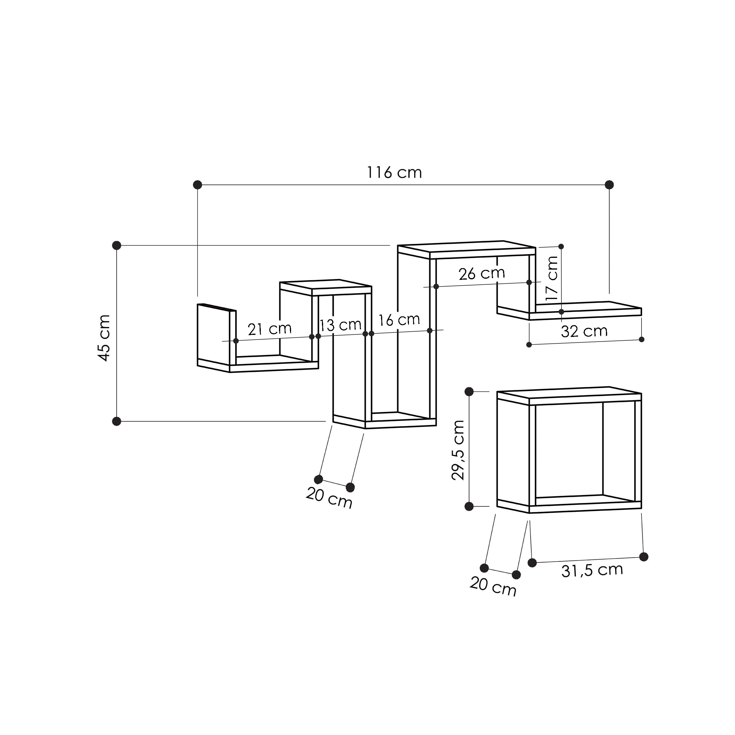 Follow Modern Floating Shelf 45cm