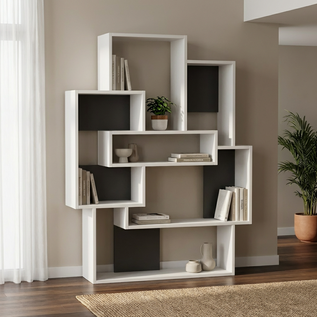 Modern Bookcase Display Unit H 132cm