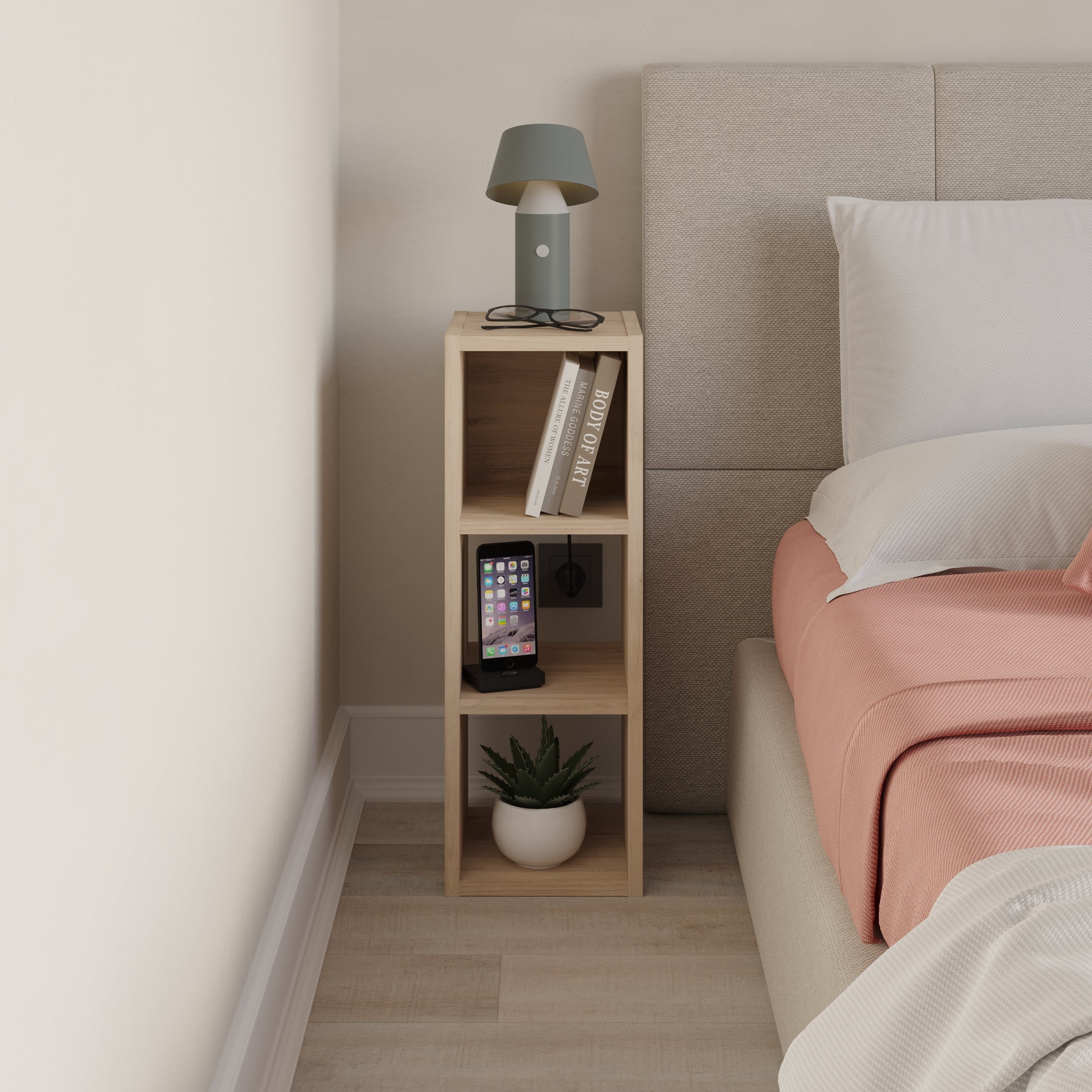 Small Low Standing Bookcase – Modular Storage Unit