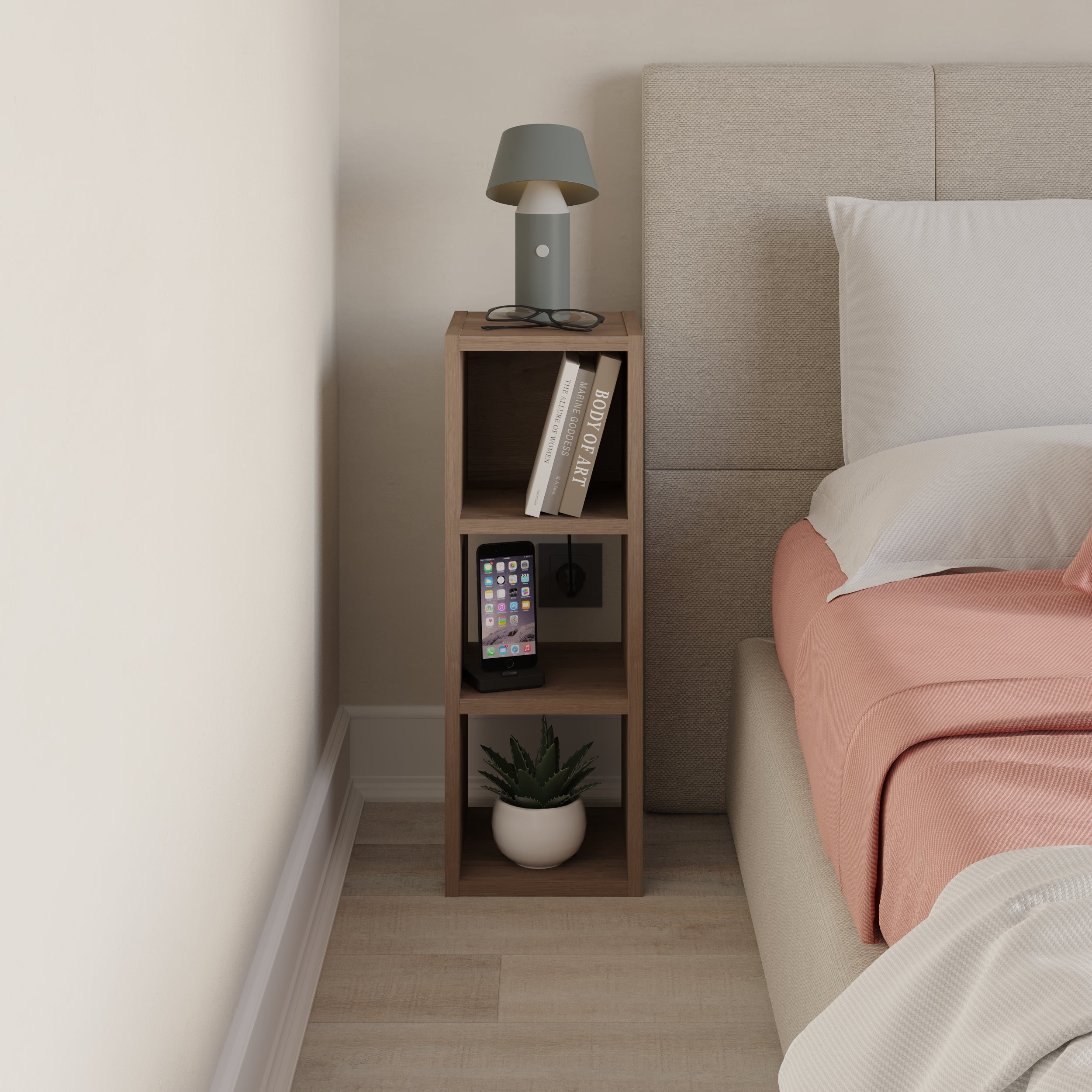 Small Low Standing Bookcase – Modular Storage Unit