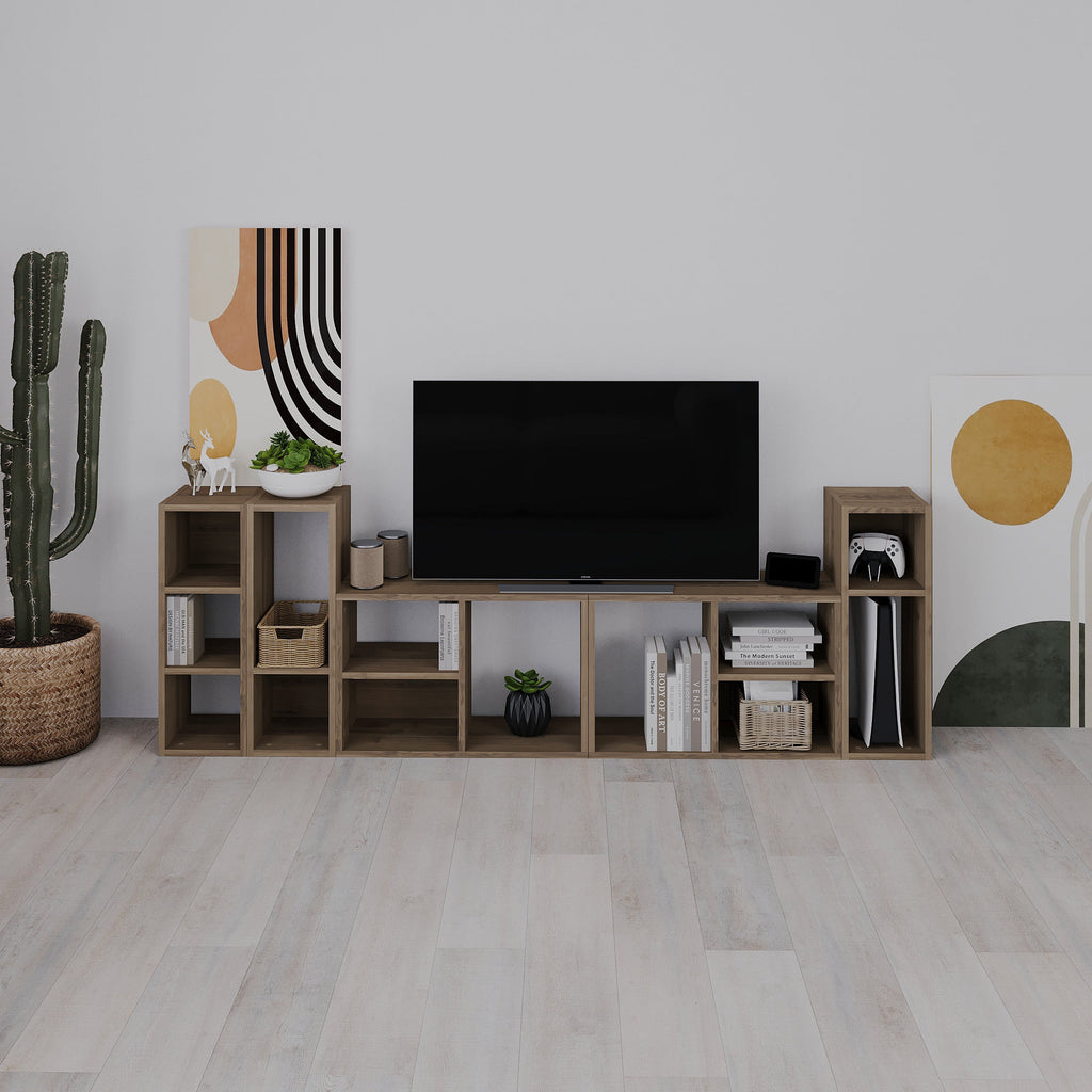 Big Low Standing Bookcase – Modular Storage Unit