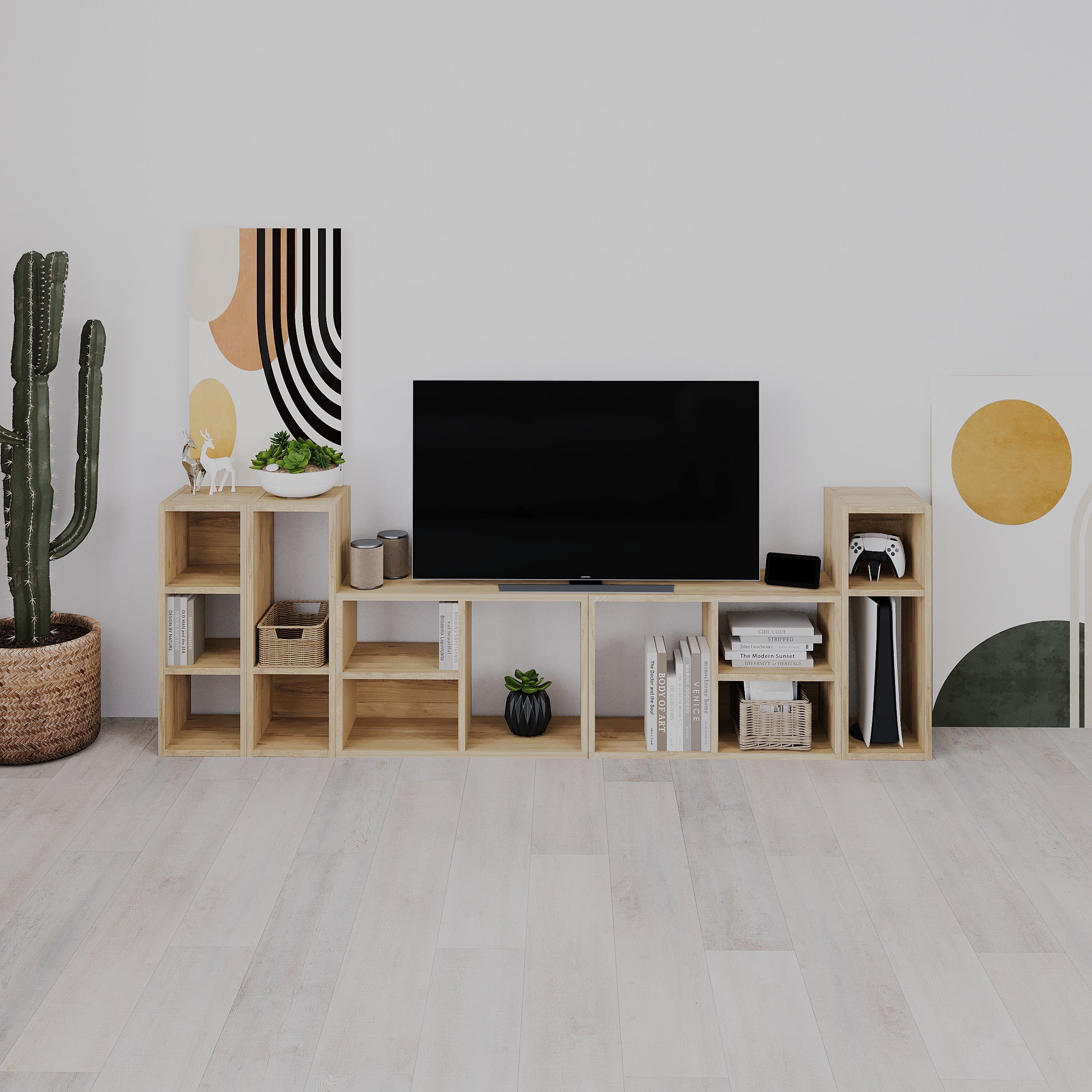 Small Low Standing Bookcase – Modular Storage Unit