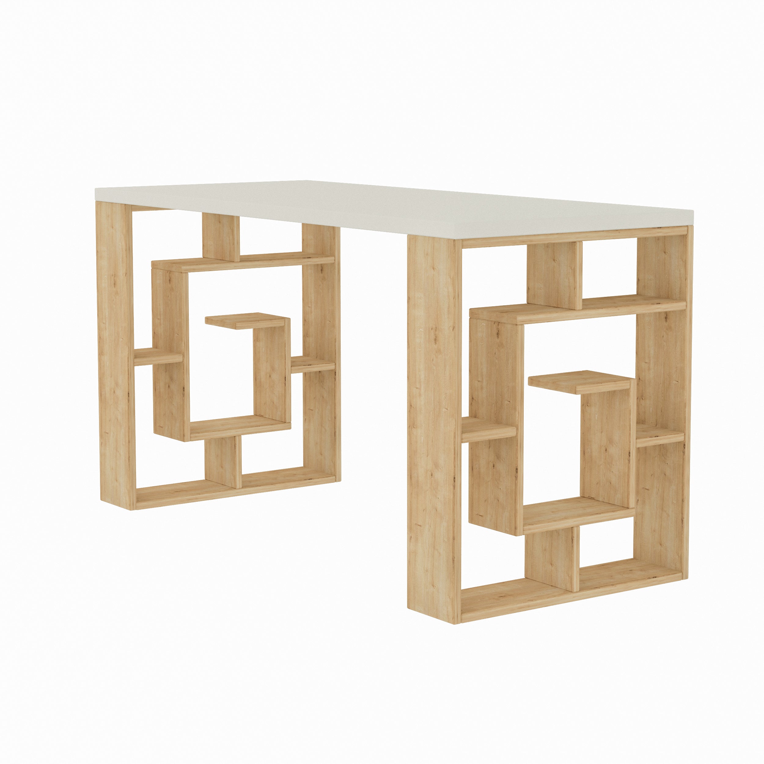 Modern Desk With Bookshelf Legs Width 137cm