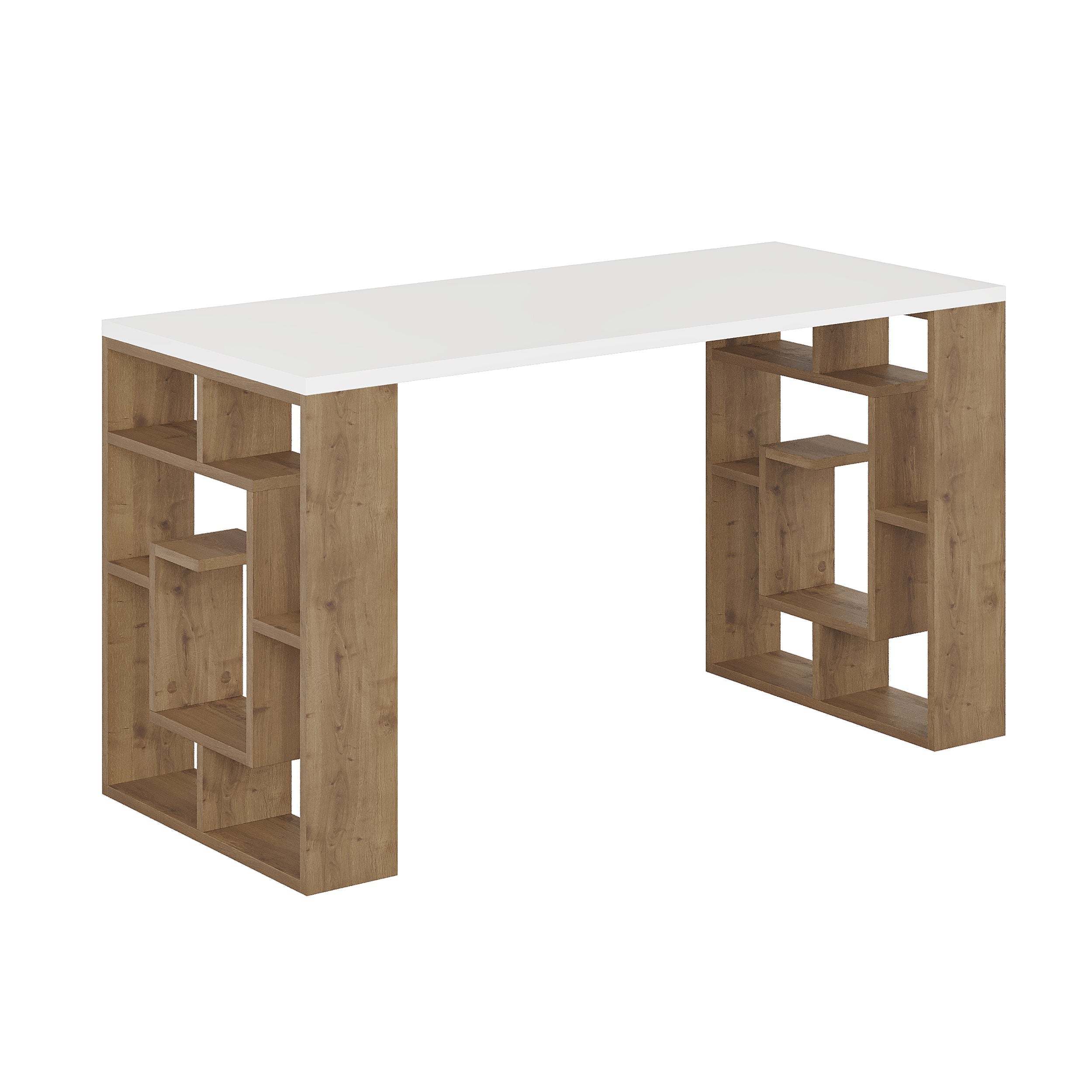Modern Desk With Bookshelf Legs Width 137cm
