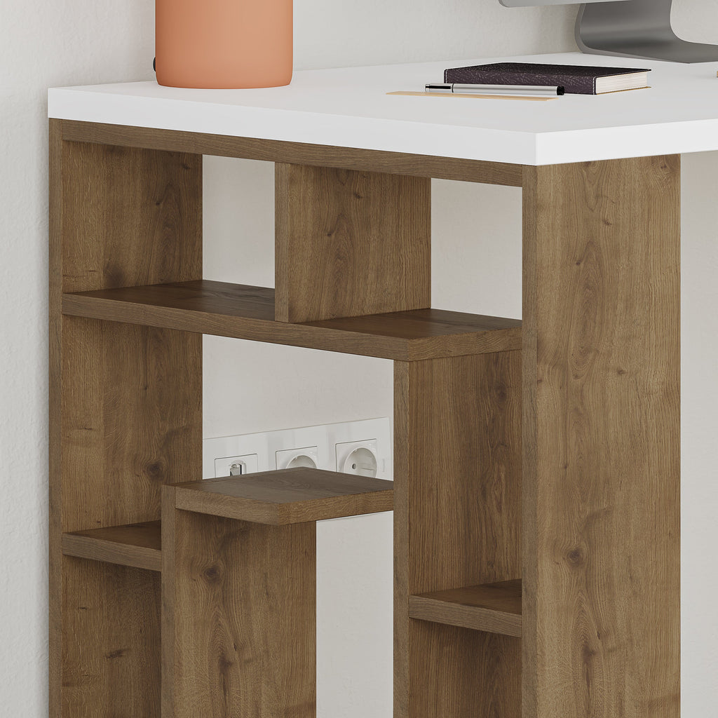 Modern Desk With Bookshelf Legs Width 137cm