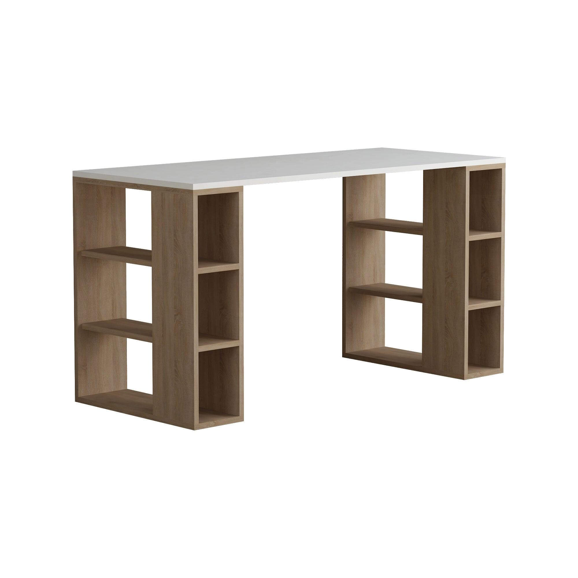 Colmar Modern Desk With Bookshelf Legs Width 140cm
