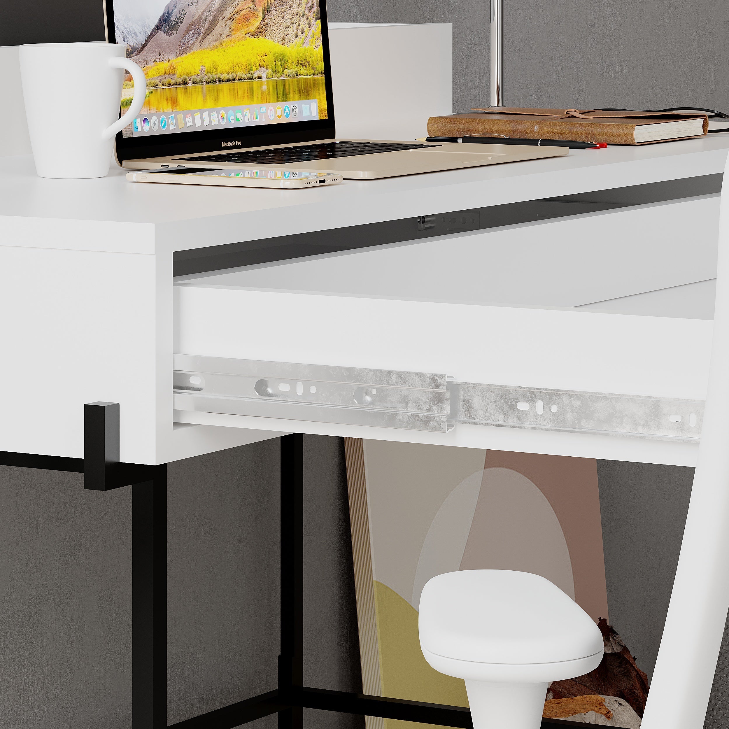 Modern Desk Multipurpose Study Modern Desk Width 110cm