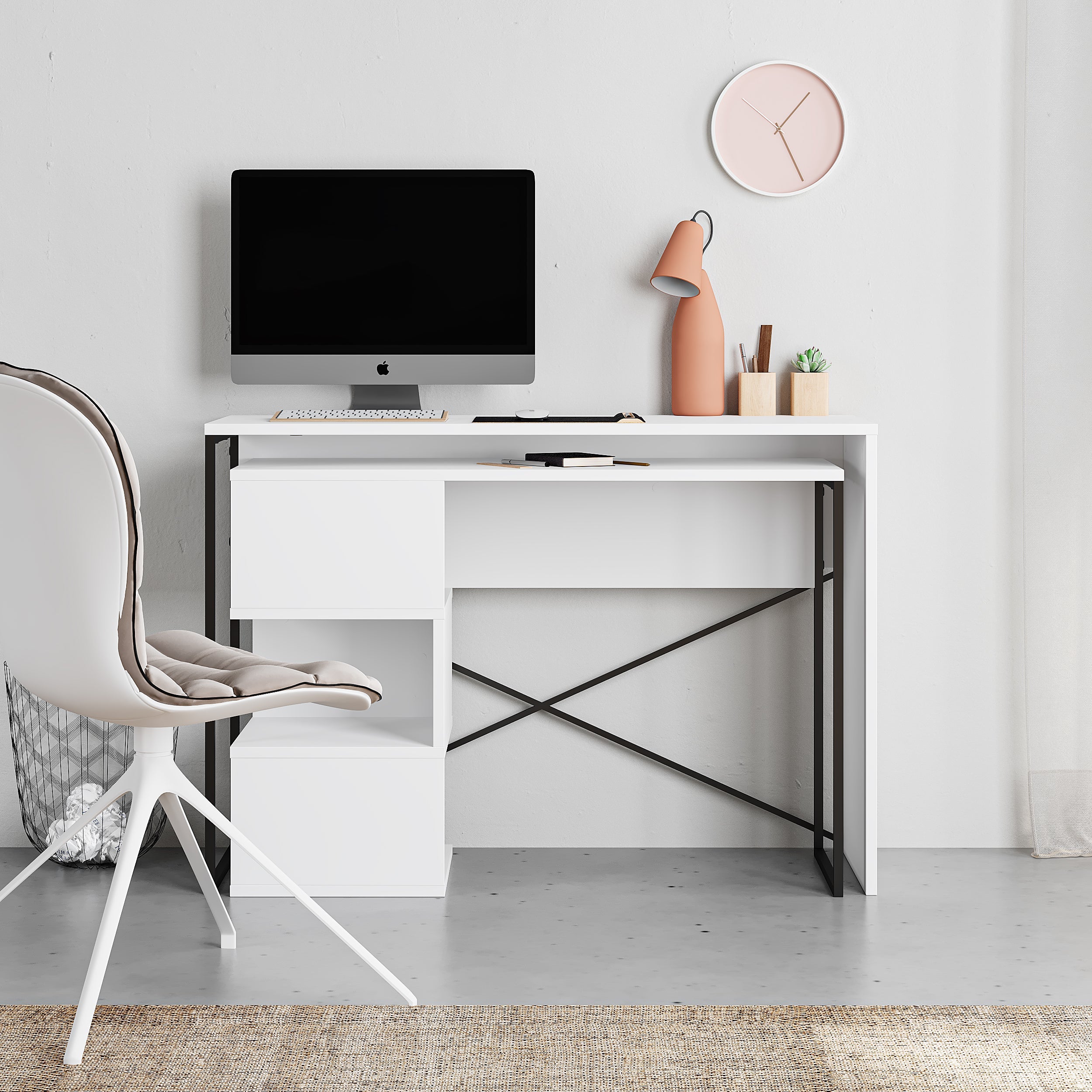 Badau Multi Purpose Working Table – Modern 2-in-1 Desk with Storage for Home Office or Study