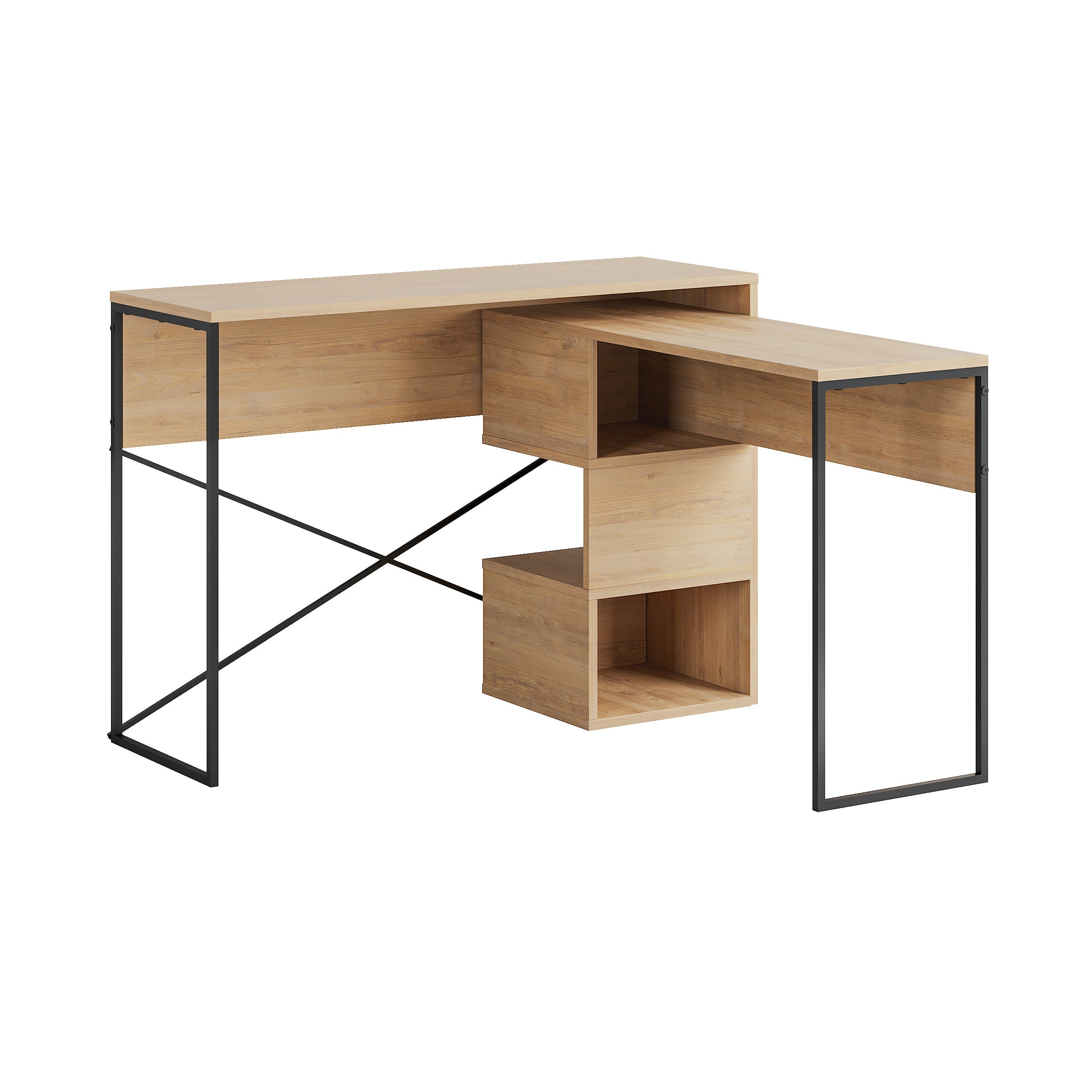 Badau Multi Purpose Working Table – Modern 2-in-1 Desk with Storage for Home Office or Study