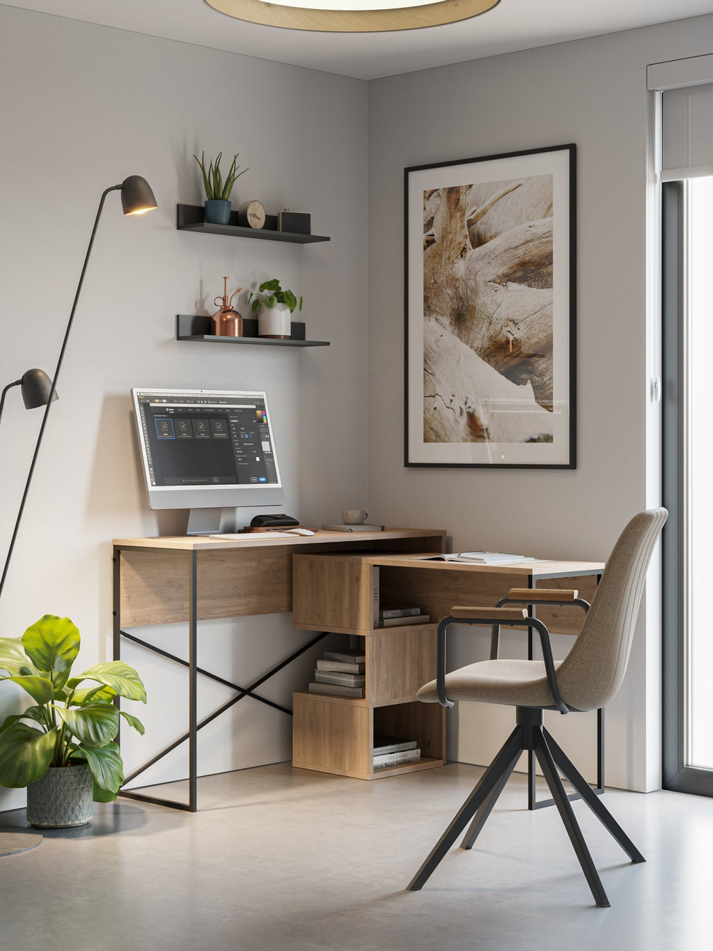 Badau Multi Purpose Working Table – Modern 2-in-1 Desk with Storage for Home Office or Study