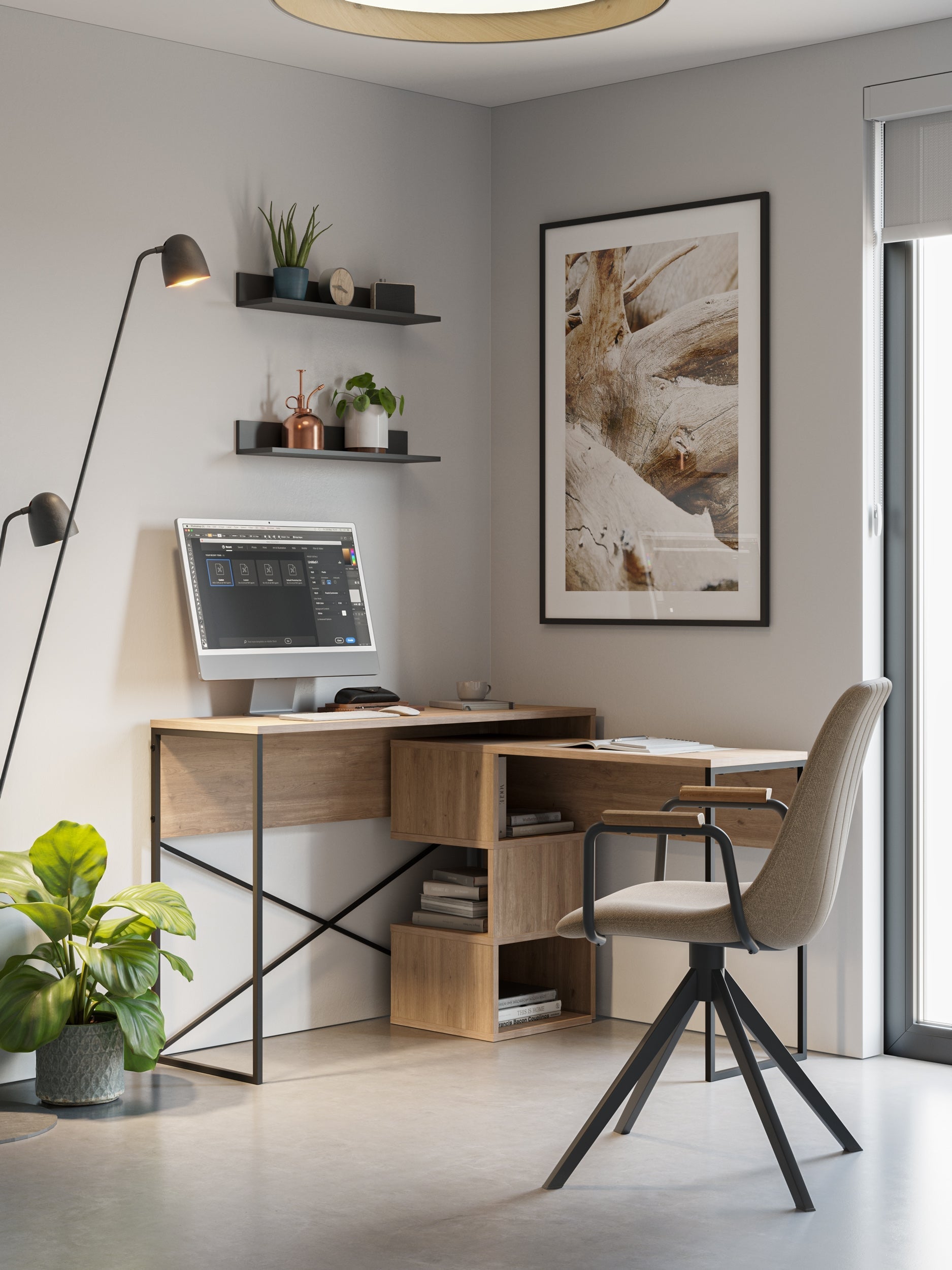 Badau Multi Purpose Working Table – Modern 2-in-1 Desk with Storage for Home Office or Study