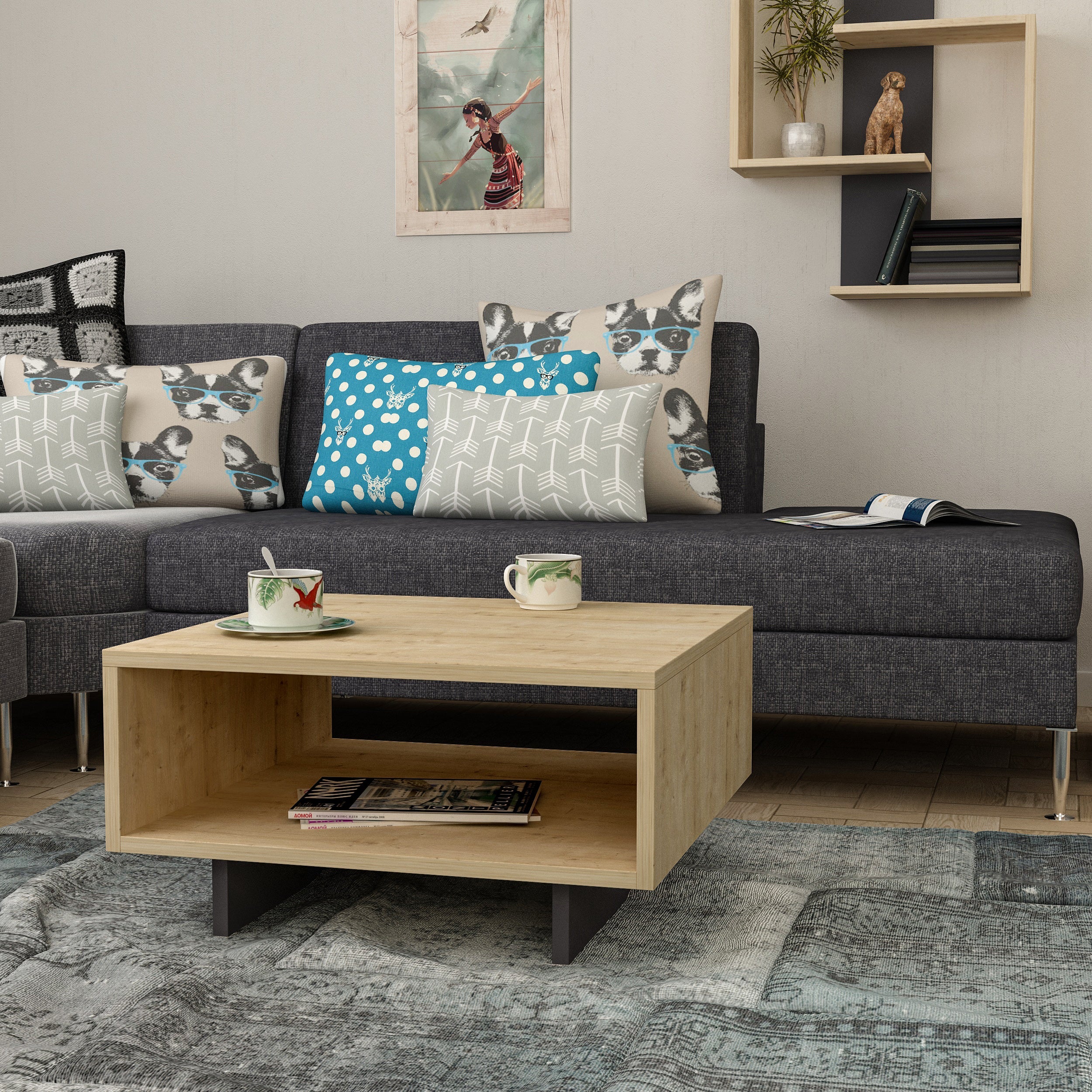 Modern Coffee Table Multipurpose H 32cm