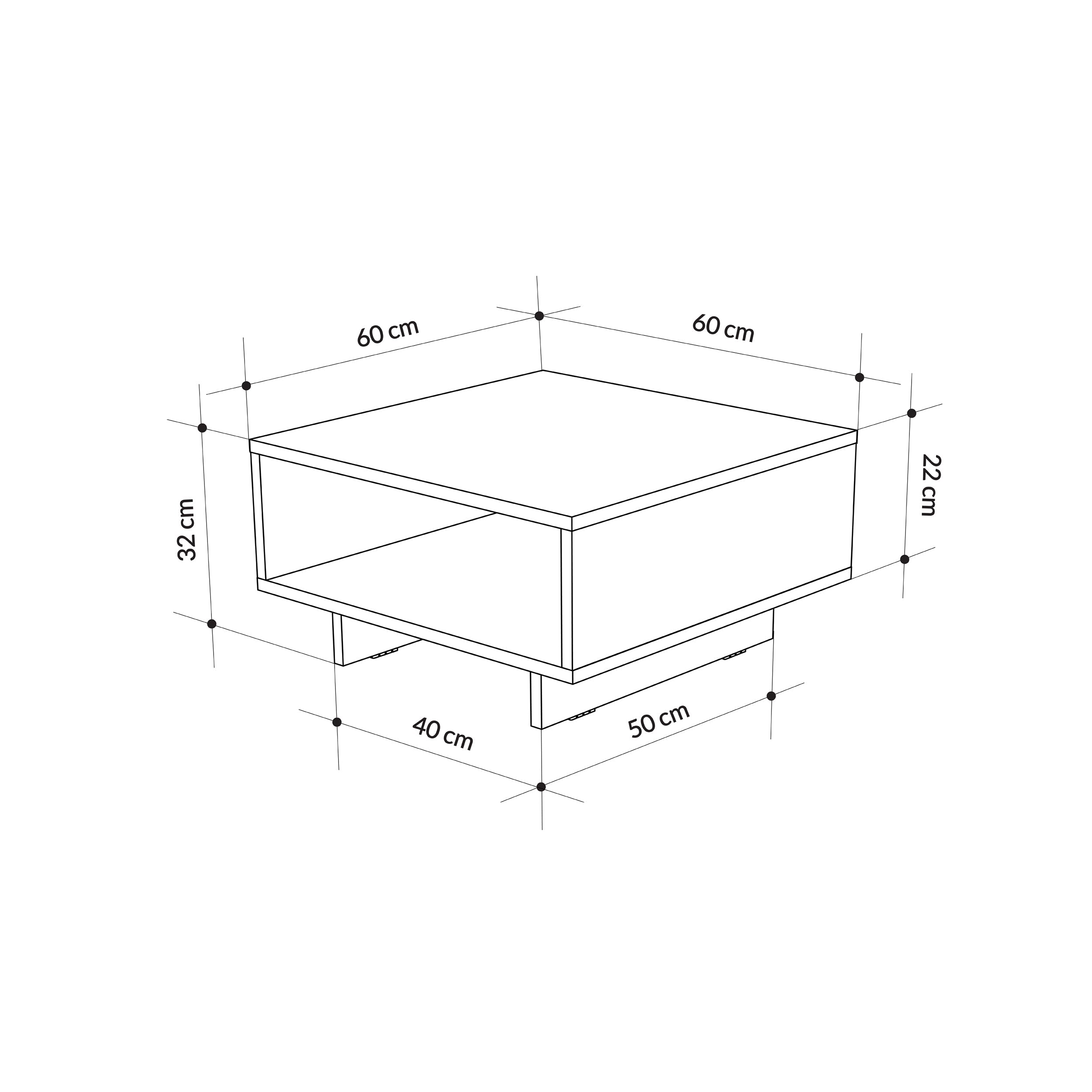 Modern Coffee Table Multipurpose H 32cm