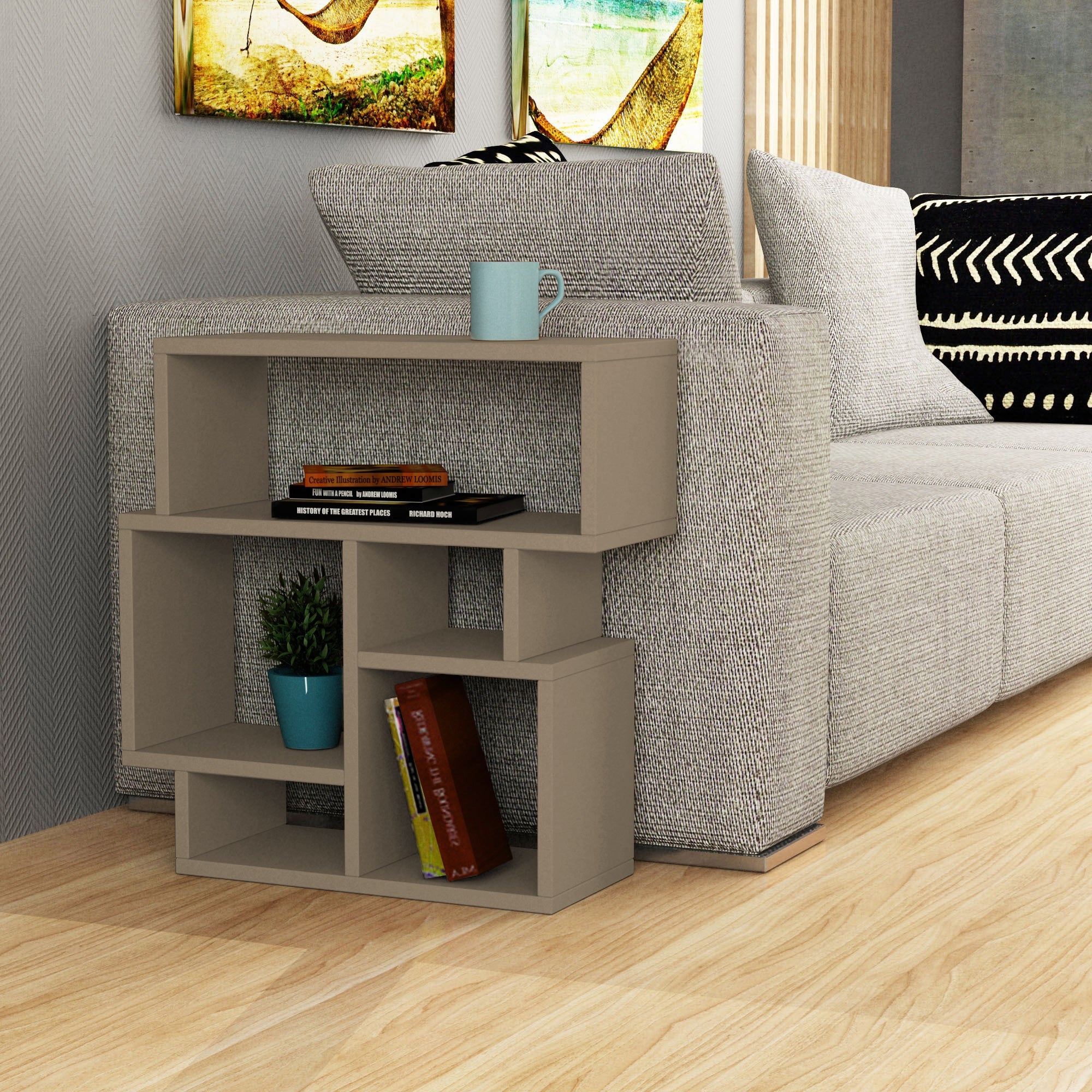 Modern Side End Table Multipurpose With Creativeness H 60.5cm