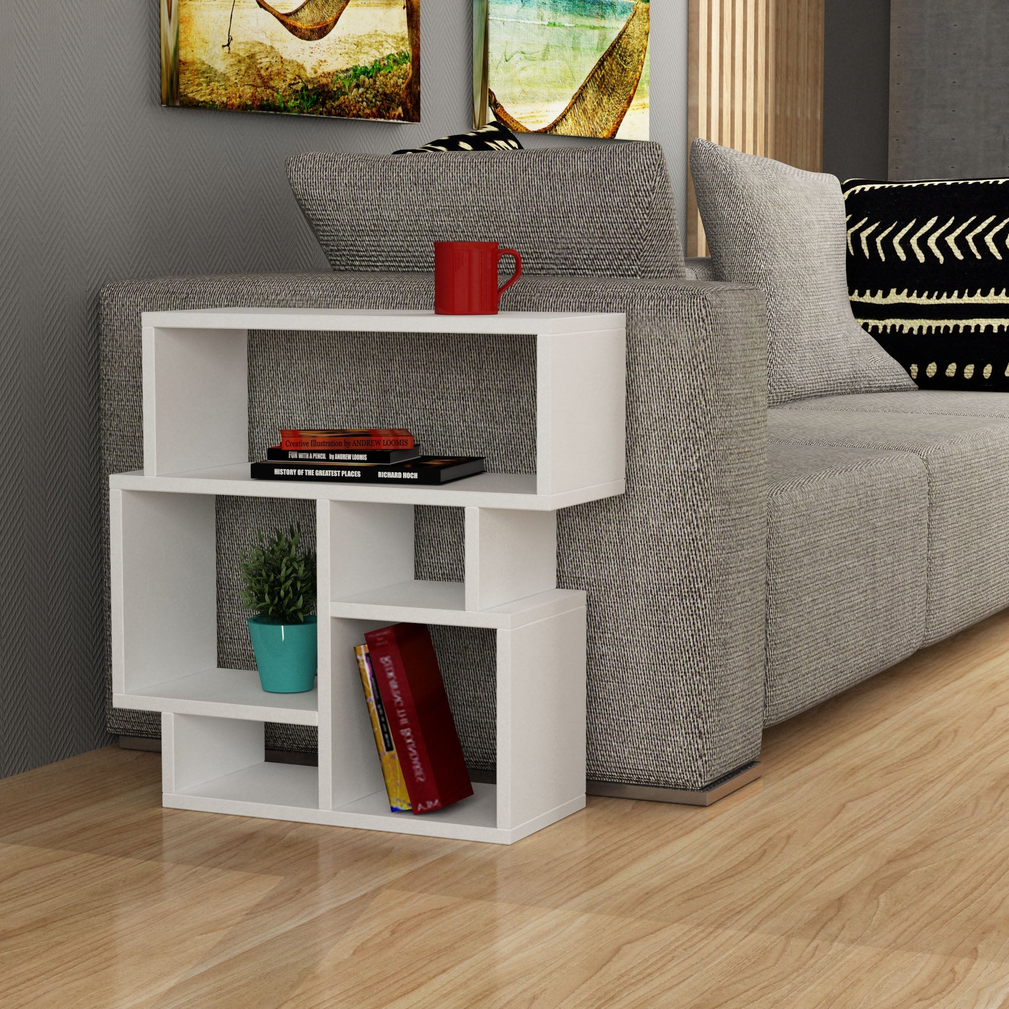 Modern Side End Table Multipurpose With Creativeness H 60.5cm